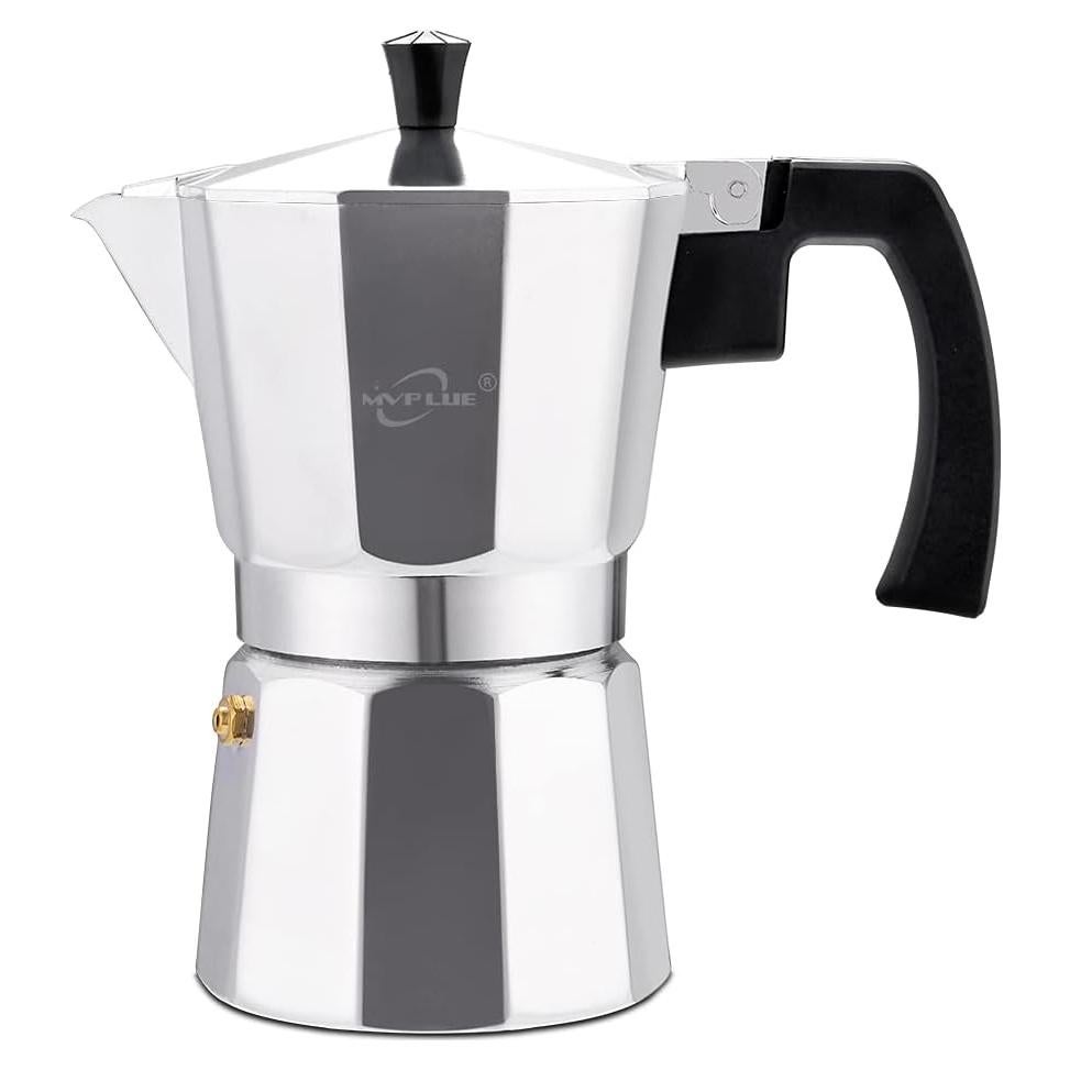 Cafetera Espresso Moka Pot MVPLUE 6 Tazas Aluminio Plateado