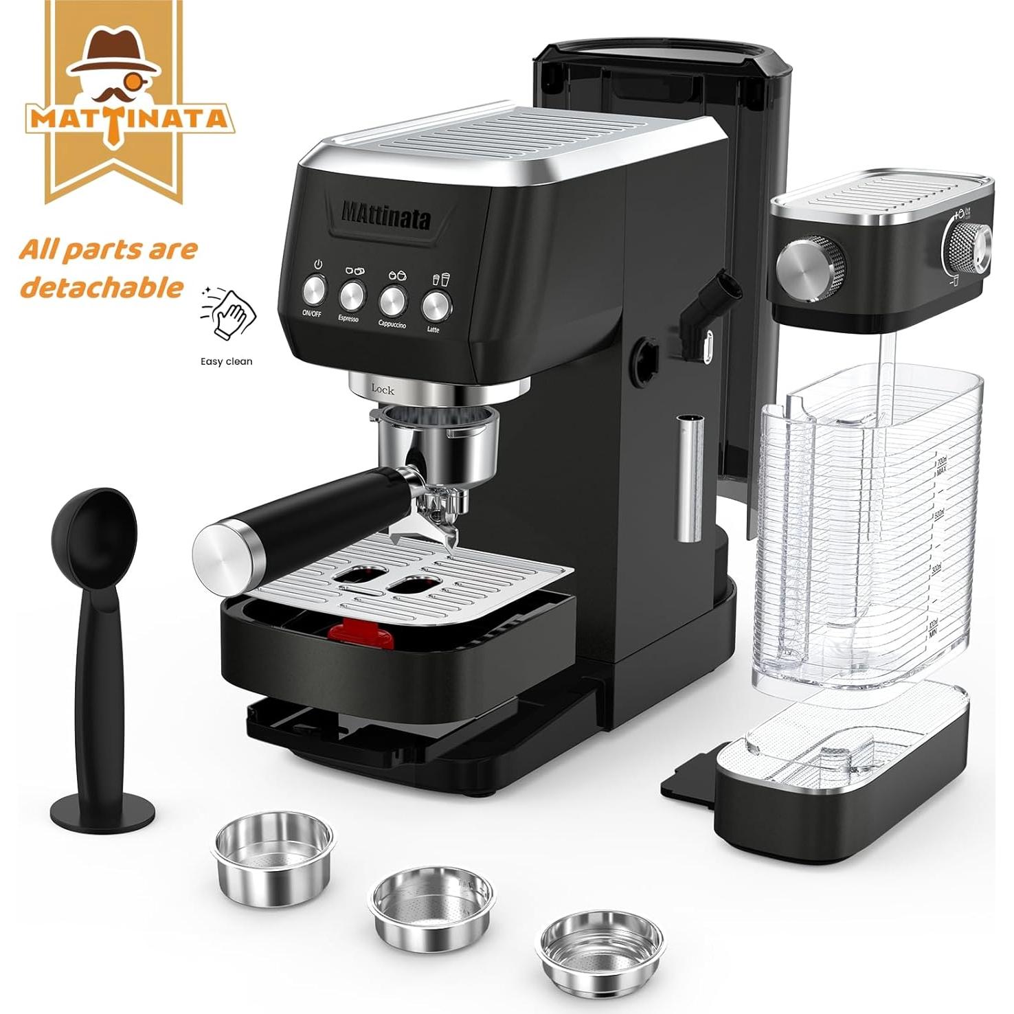 MAttinata Máquina de Espresso 20 Bar, Cappuccino Automático