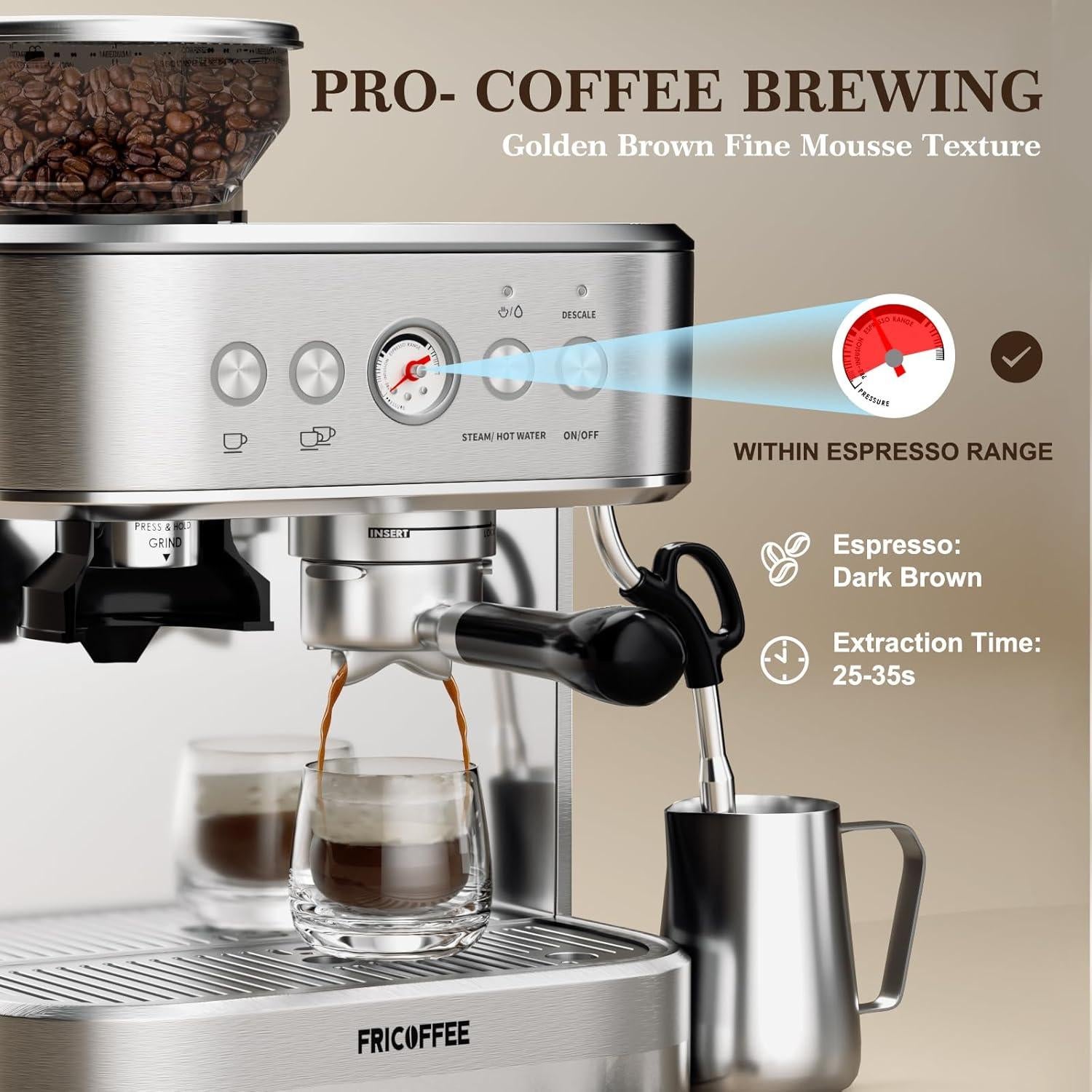 Máquina de Espresso Fricoffee FCKFCJ-281SRUS3 Acero Inoxidable