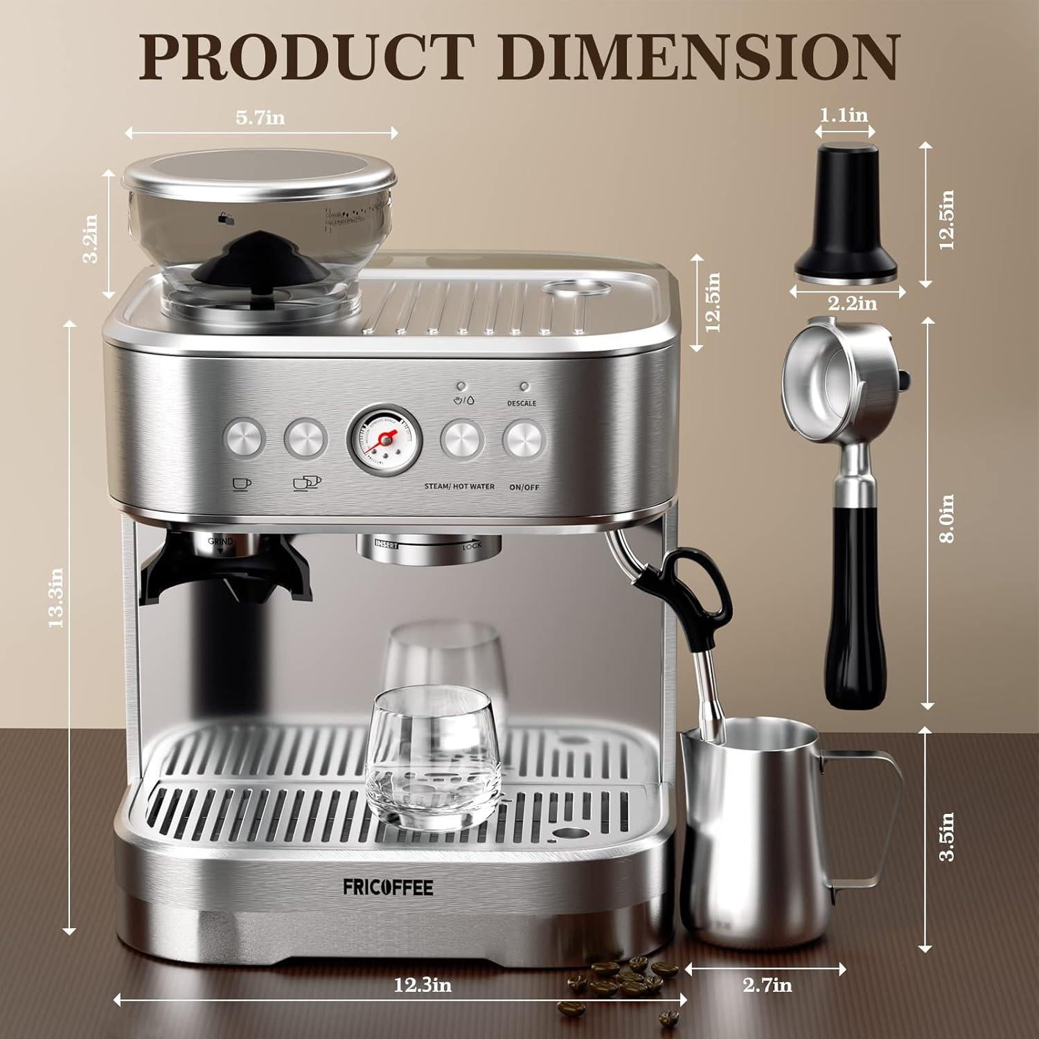 Máquina de Espresso Fricoffee FCKFCJ-281SRUS3 Acero Inoxidable