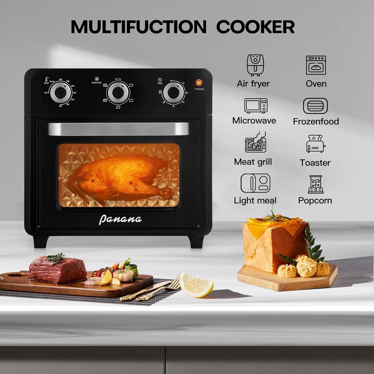 Horno Tostador Airfryer Panana 1400W 21QT 6 en 1 Acero Inoxidable