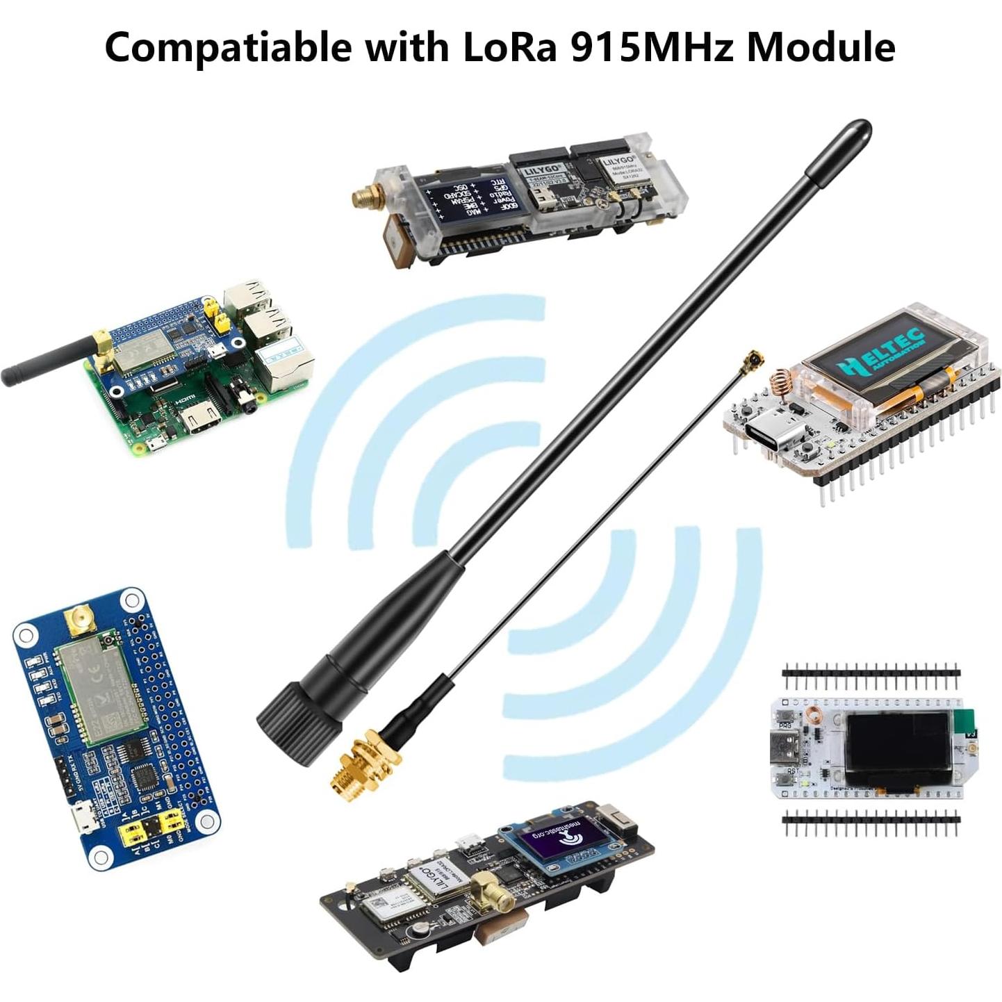Antena de Látigo Slinkdsco 17cm 10dBi SMA Macho para LoRa 915MHz