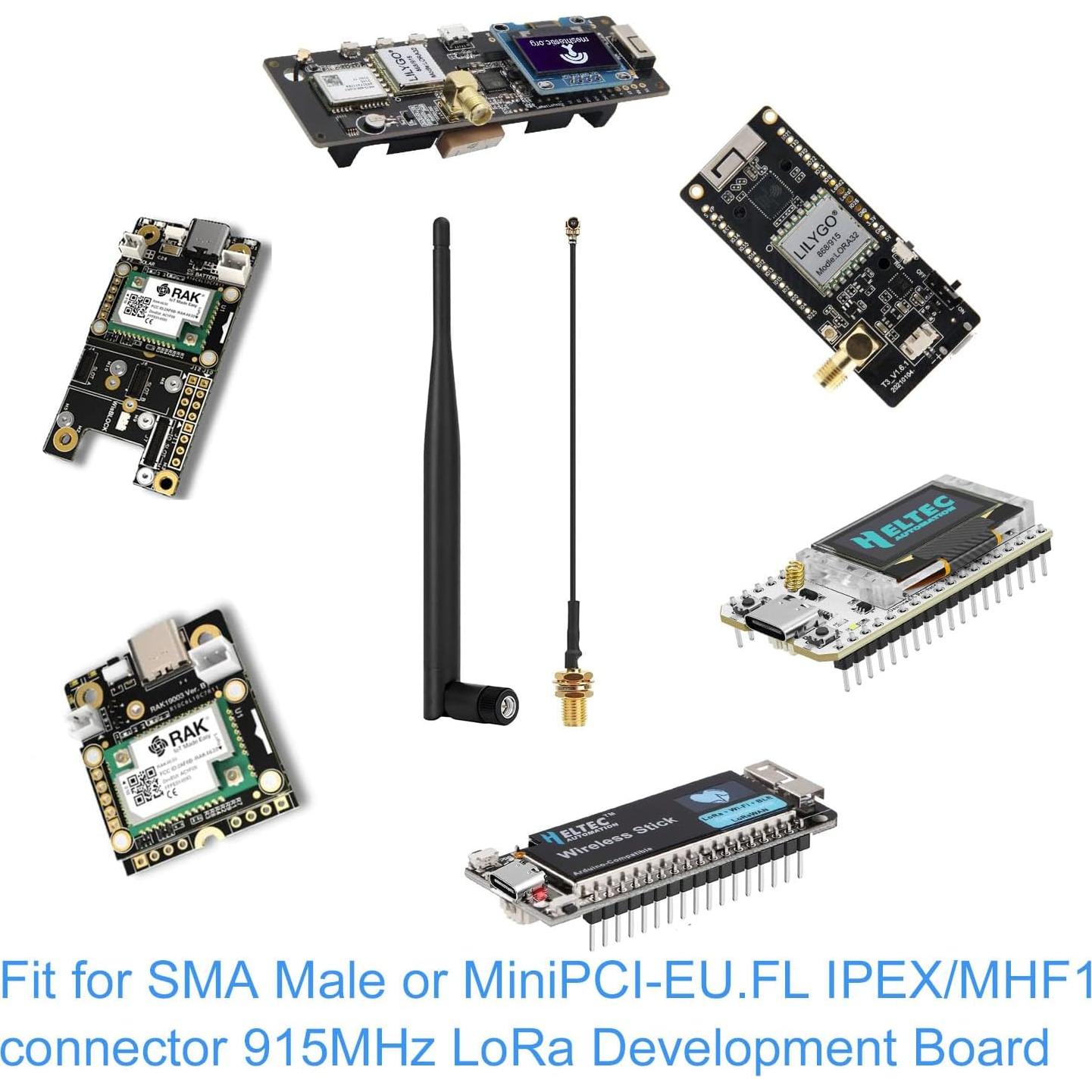 Paquete de 2 Antenas LoRa 915MHz 5dBi SMA Macho para Meshtastic