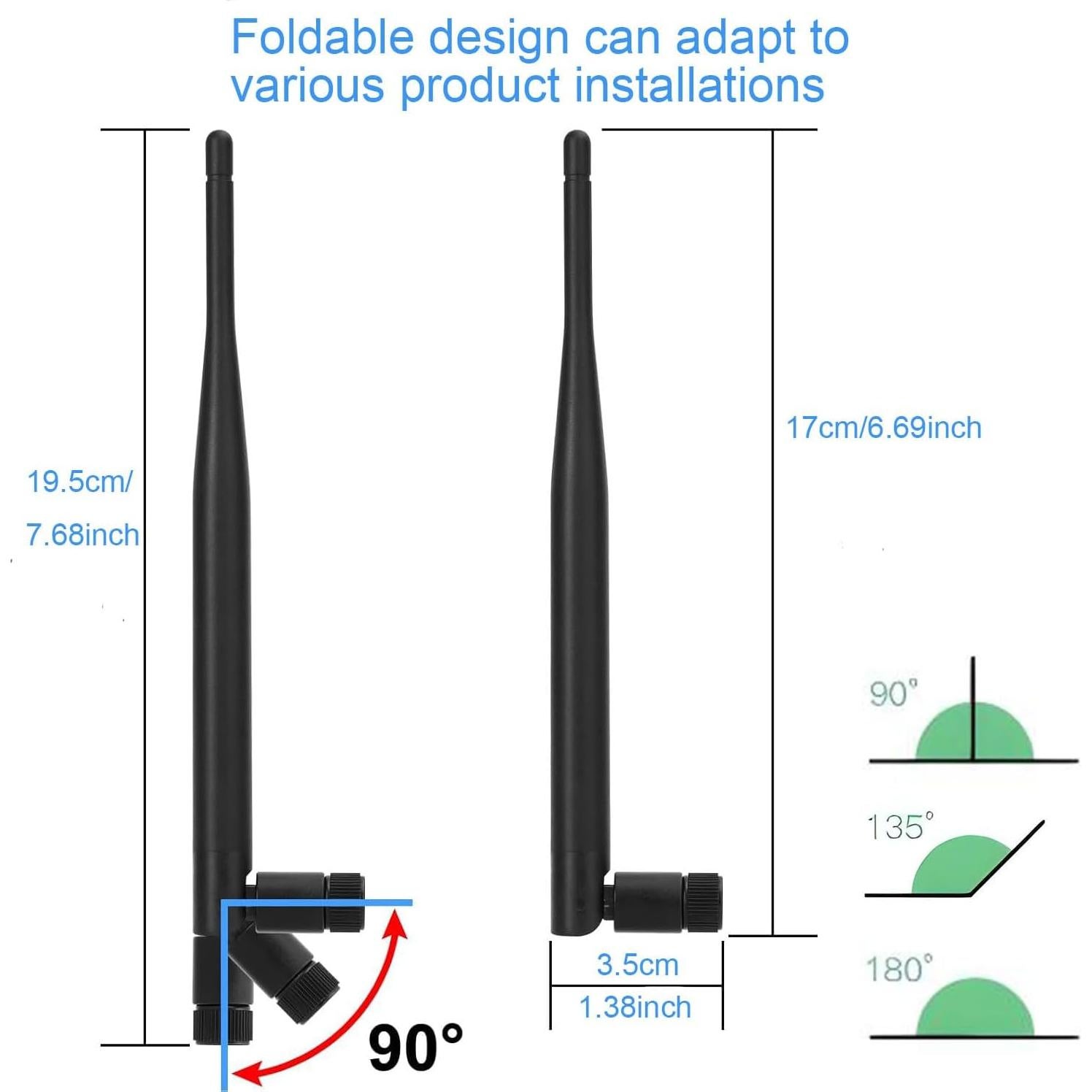 Paquete de 2 Antenas LoRa 915MHz 5dBi SMA Macho para Meshtastic