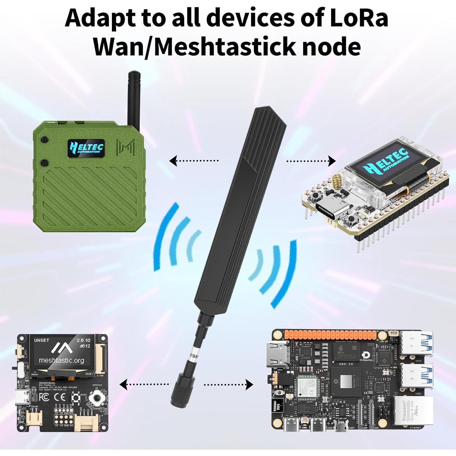 Antena LoRa Meshtastic 915MHz 10dBi SMA Macho 20cm a Prueba de Agua