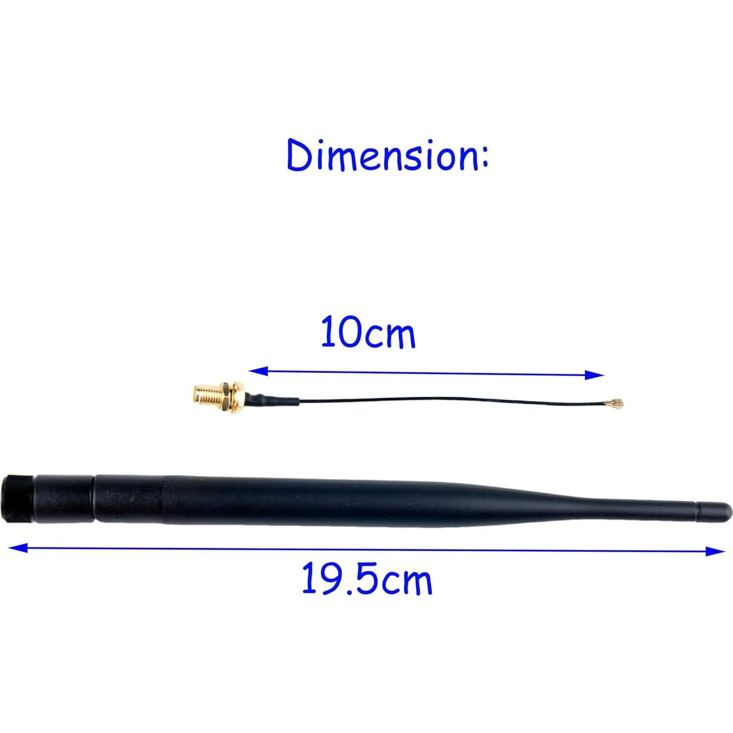 Antena LoRa 915MHz 5dBi DIYmall con Cable U.FL a SMA - 2 Pcs