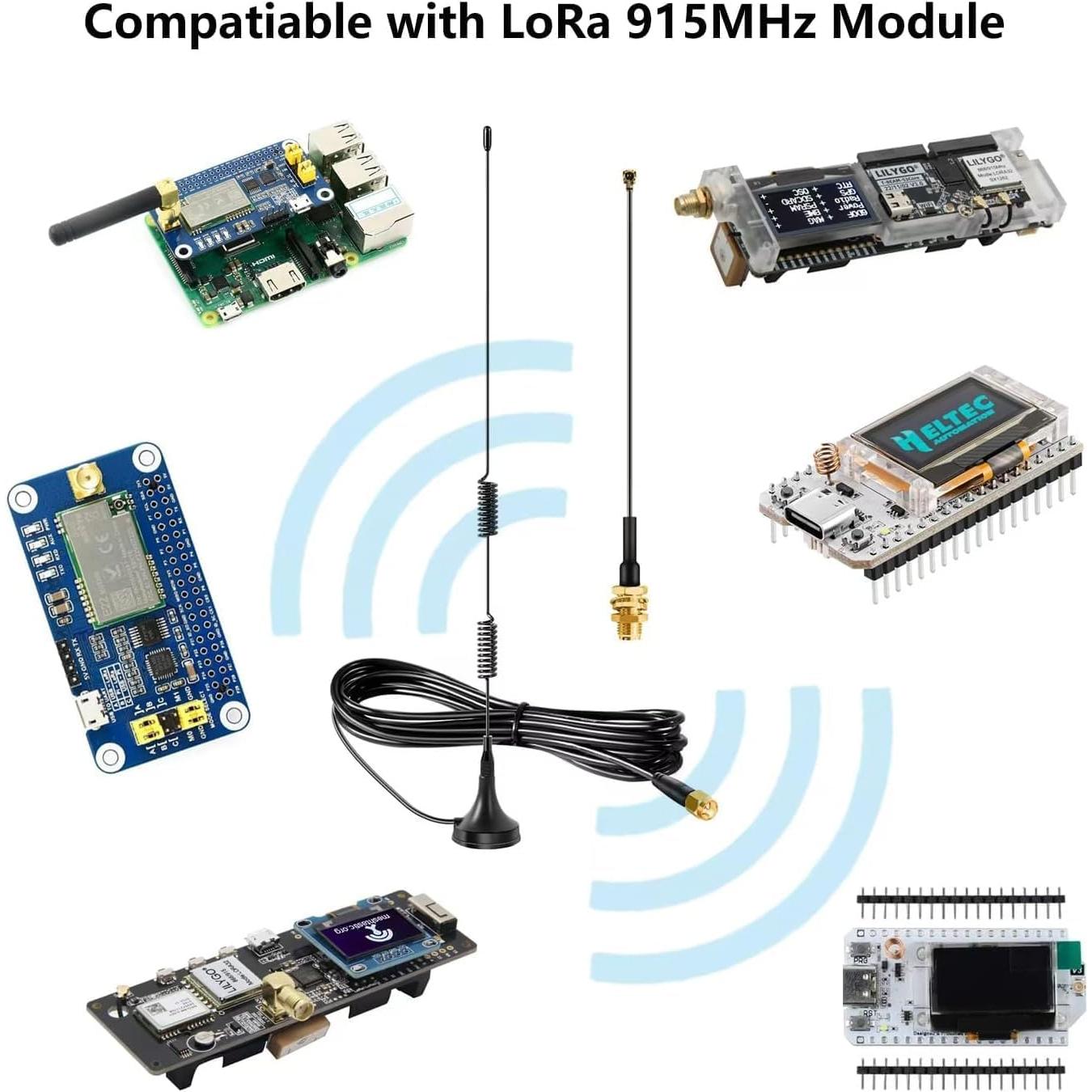 Antena Magnética Slinkdsco 915MHz para ESP32 LoRa V3 - 2 Juegos