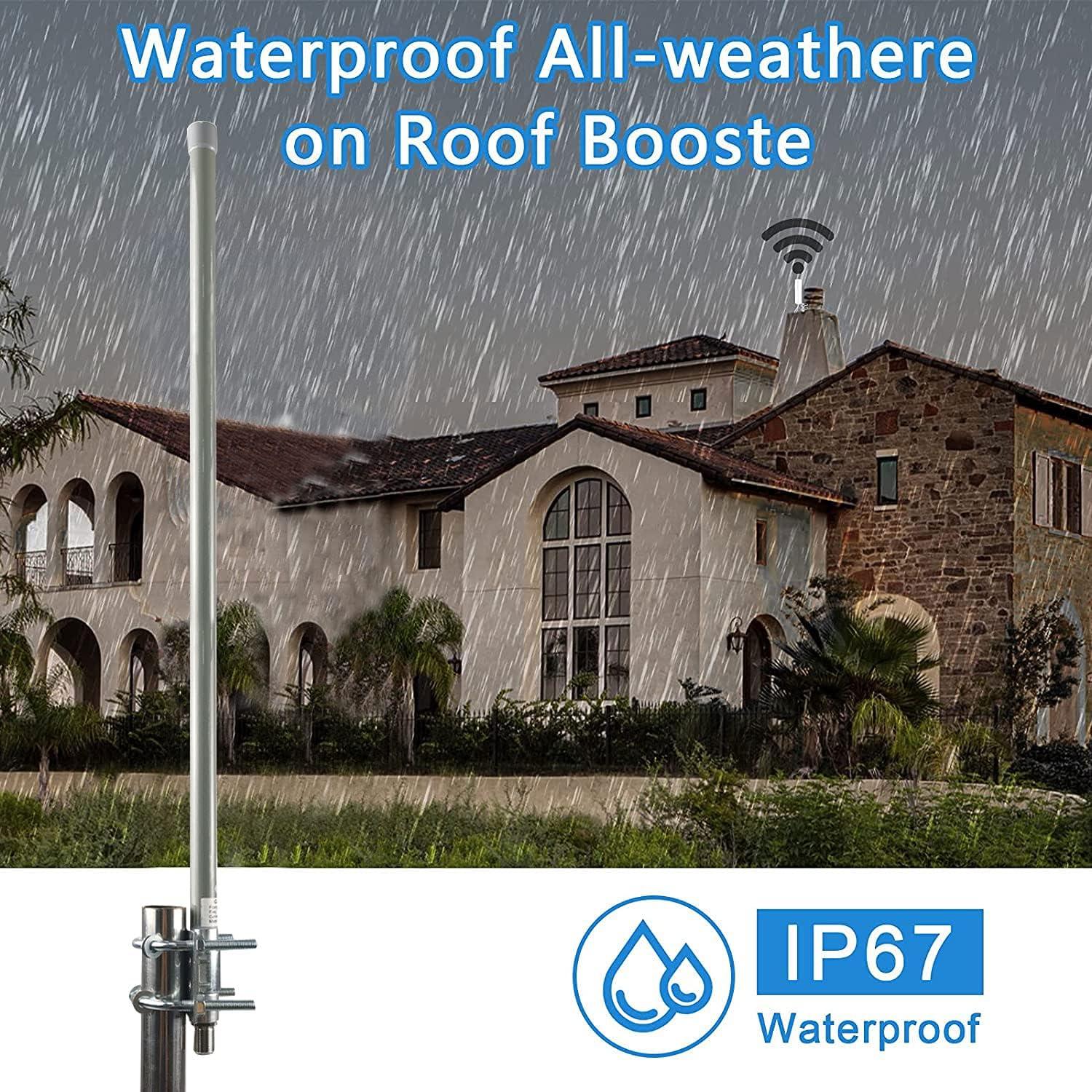 Antena Omnidireccional Qifan 10dBi 0.9m con Cable SMA 5m