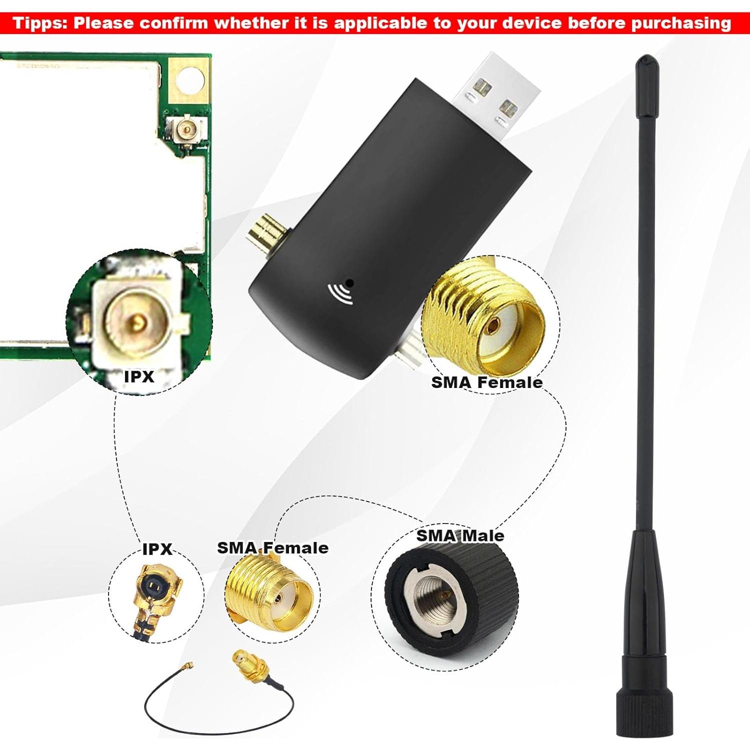 Antena de Pala 10dBi LoRa 915MHz SMA Macho 17cm + Adaptador