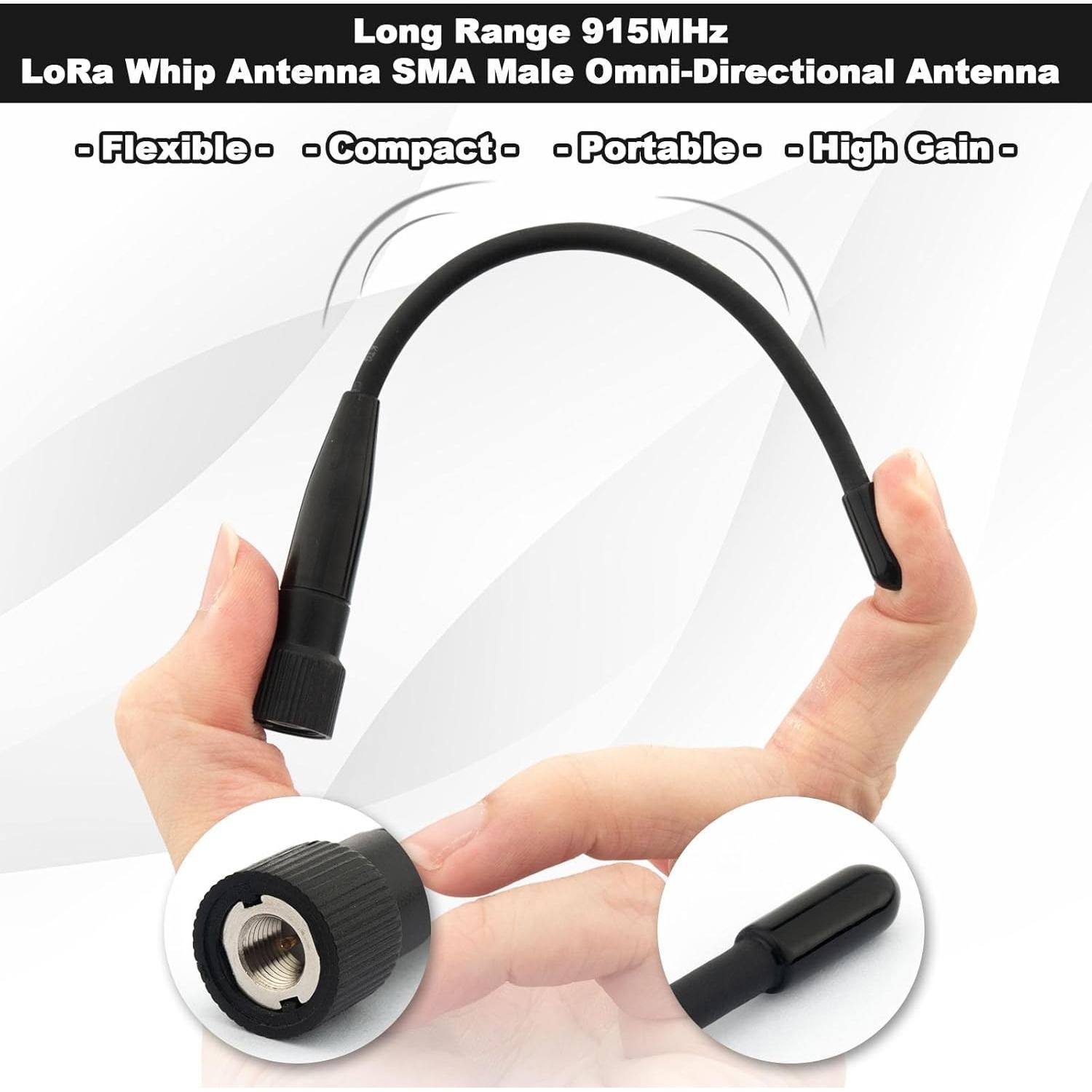 Antena de Pala 10dBi LoRa 915MHz SMA Macho 17cm + Adaptador