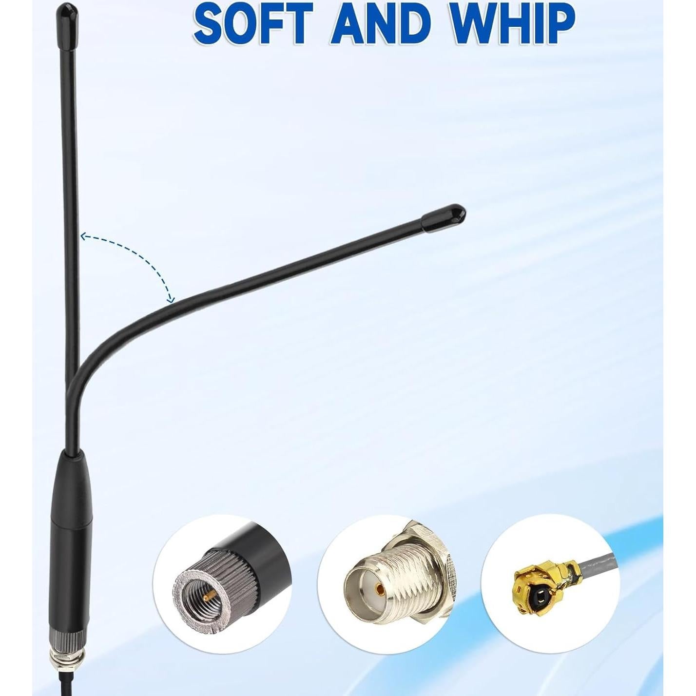 Antena Whip Bingfu 19.5cm 915MHz SMA Masculino - Paquete de 2