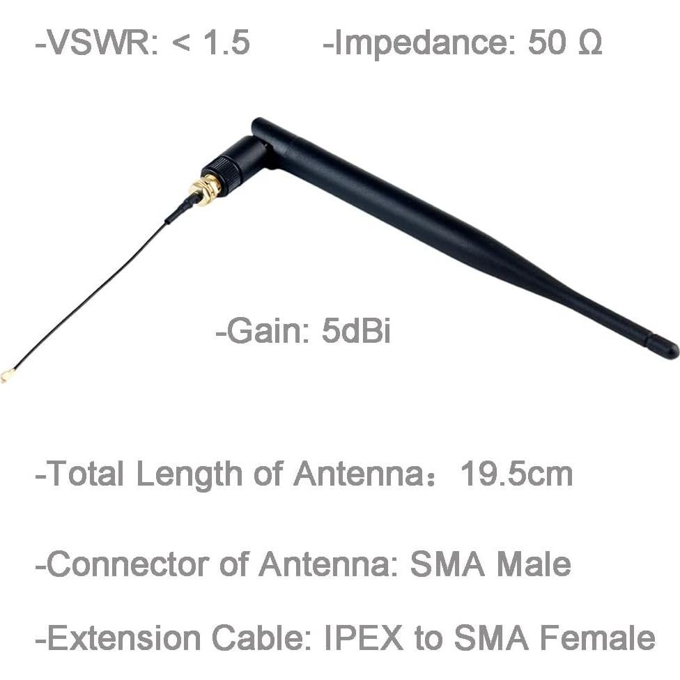 4 Antenas LoRa 915MHz 5dBi DIYmalls con Conector IPEX