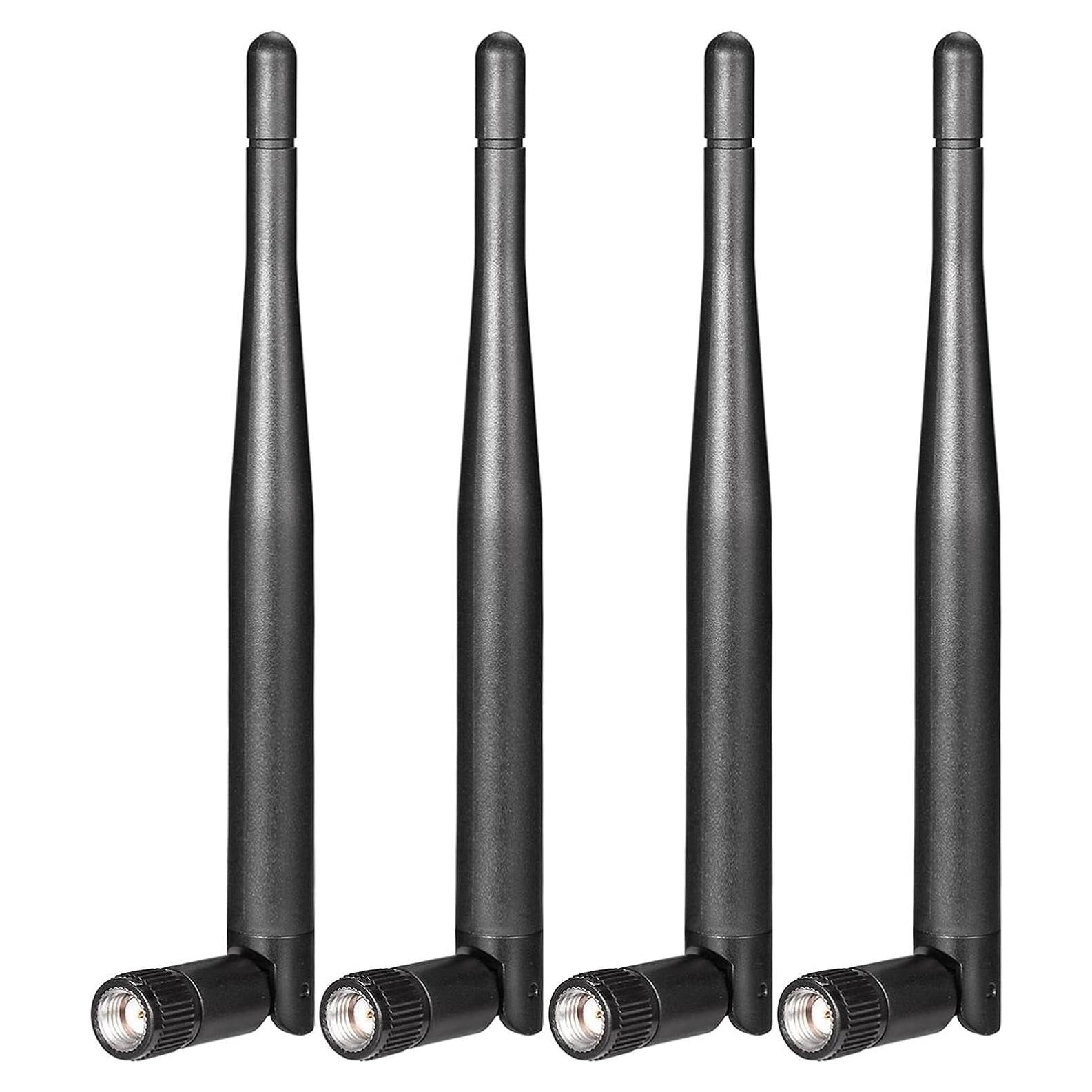 Antena WiFi Banda Dual Bingfu 3dBi RP-SMA Macho Paquete de 4