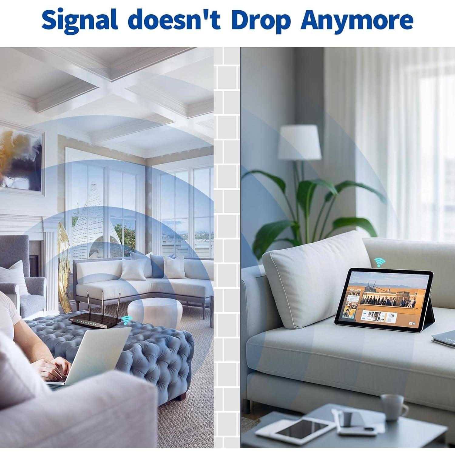 Antena WiFi Banda Dual Bingfu 3dBi RP-SMA Macho Paquete de 4