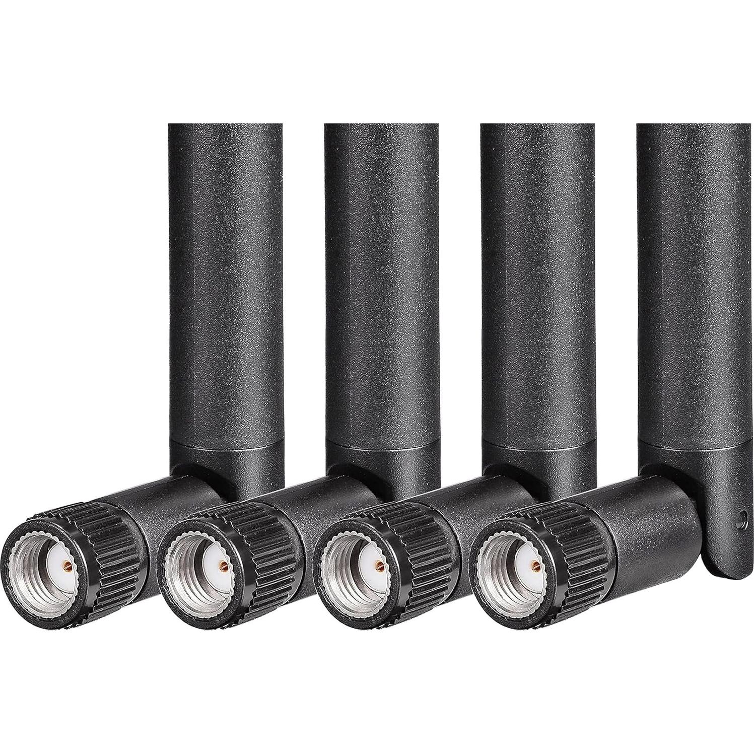 Antena WiFi Banda Dual Bingfu 3dBi RP-SMA Macho Paquete de 4