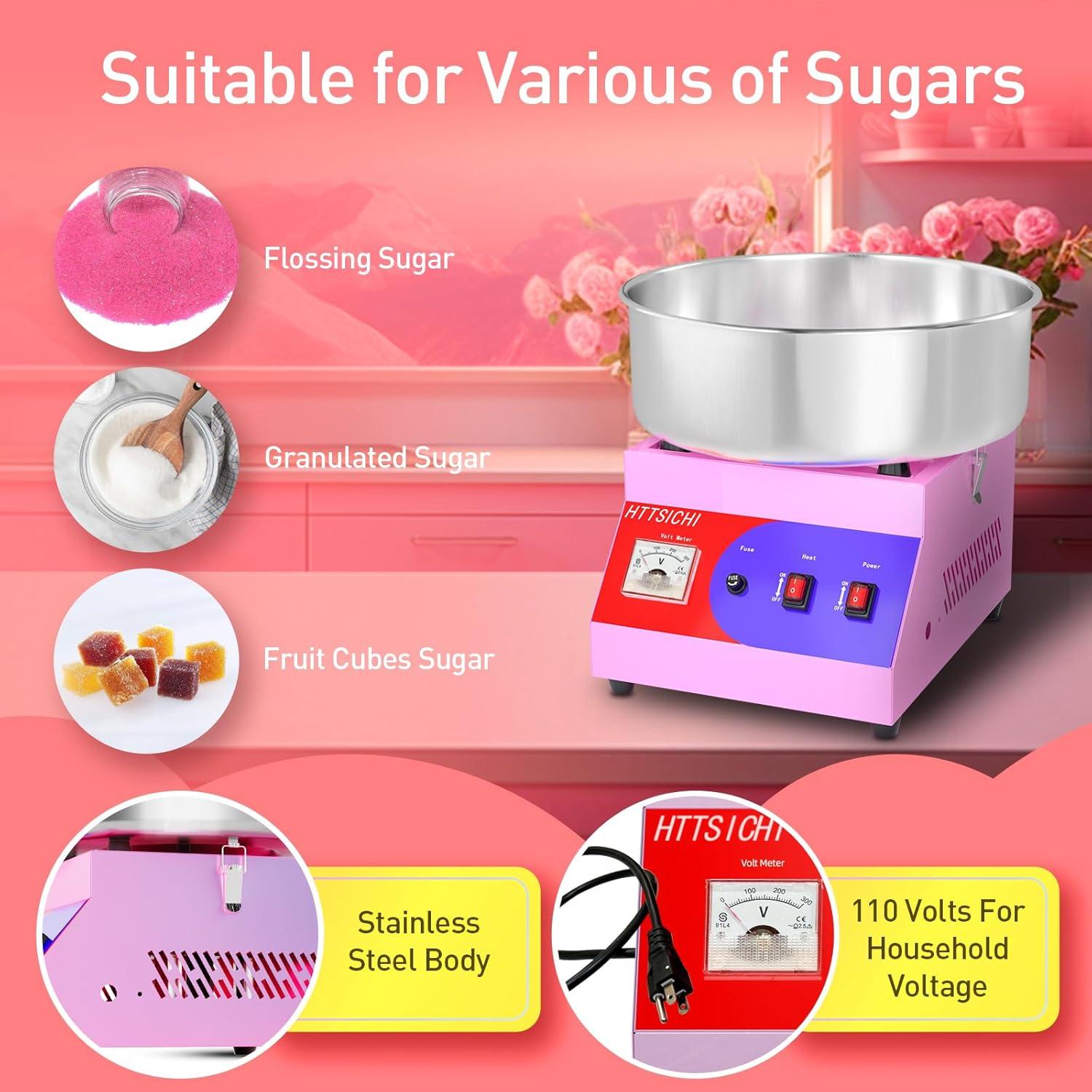 Máquina de Algodón de Azúcar HTTSICHI 15" Acero Inoxidable 1000W