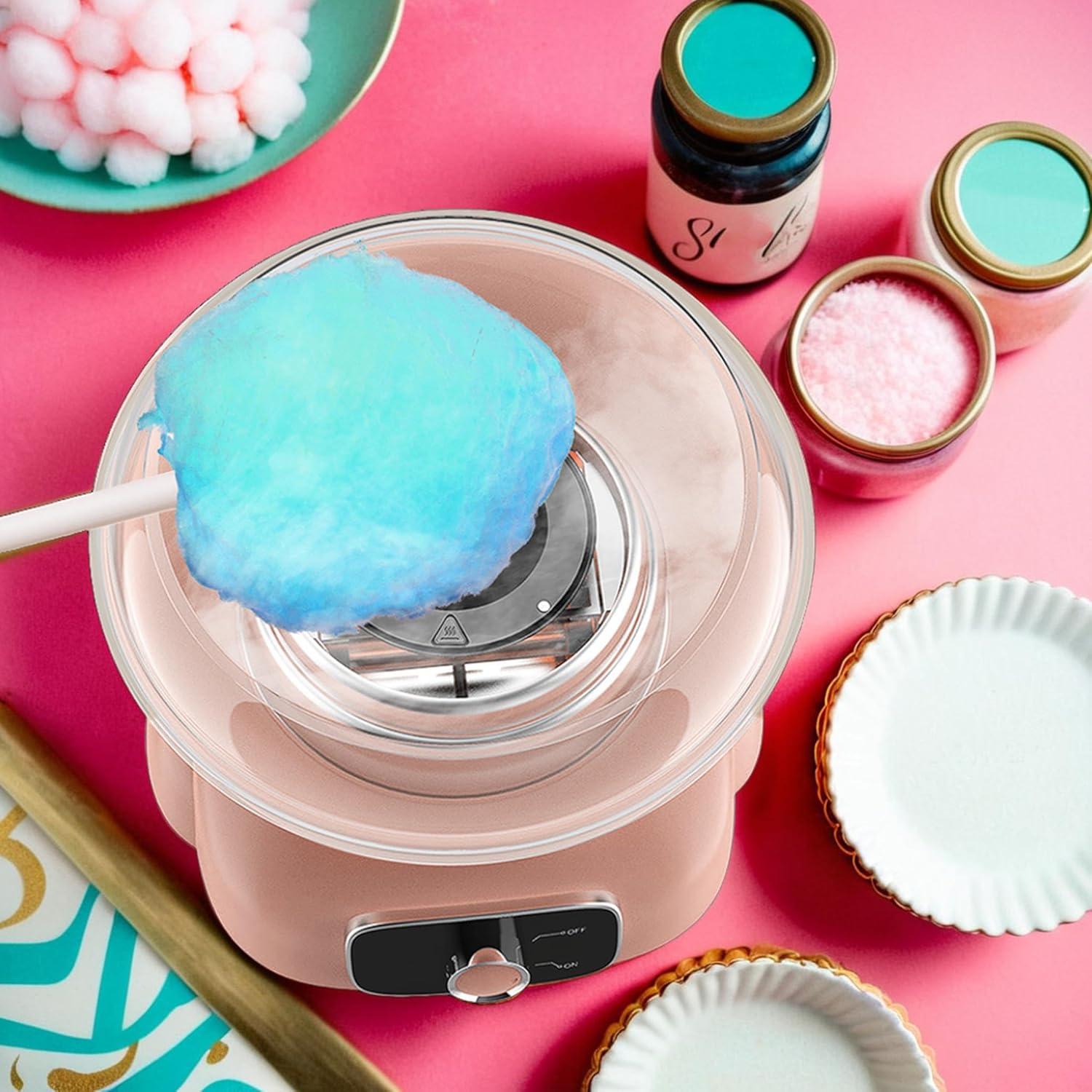 Máquina de Algodón de Azúcar Rosa Y500 - Compacta y Fácil de Limpiar