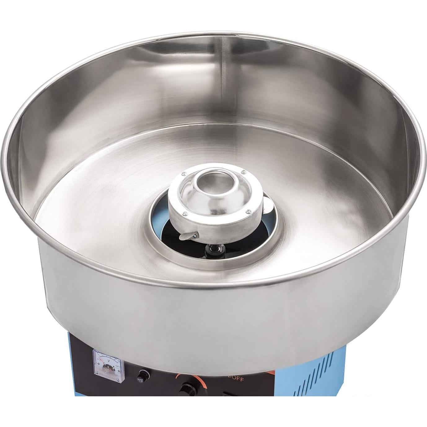 Máquina de Algodón de Azúcar Eléctrica 1000W Acero Inoxidable Azul