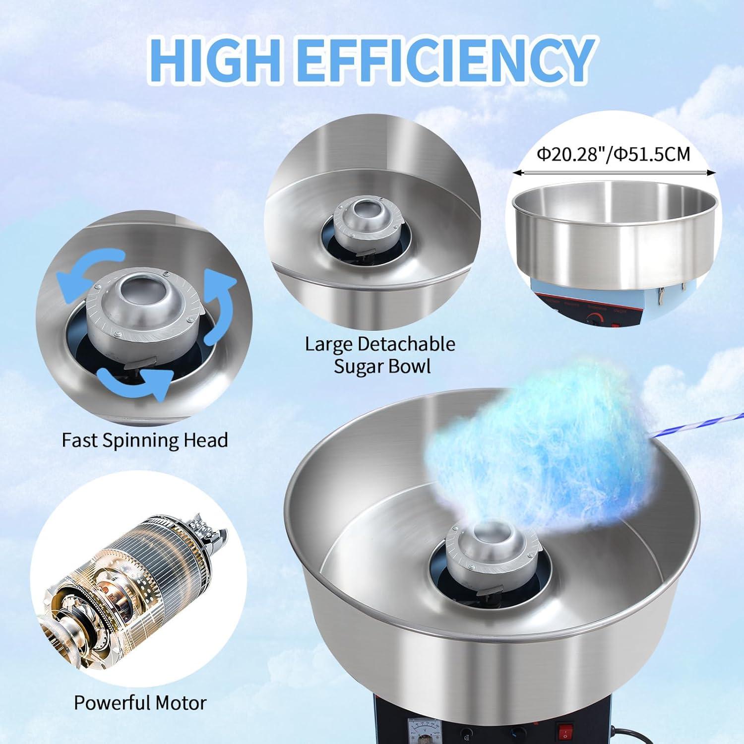 Máquina de Algodón de Azúcar OLIPIC JYTEYTQ-27 1050W Acero Inoxidable