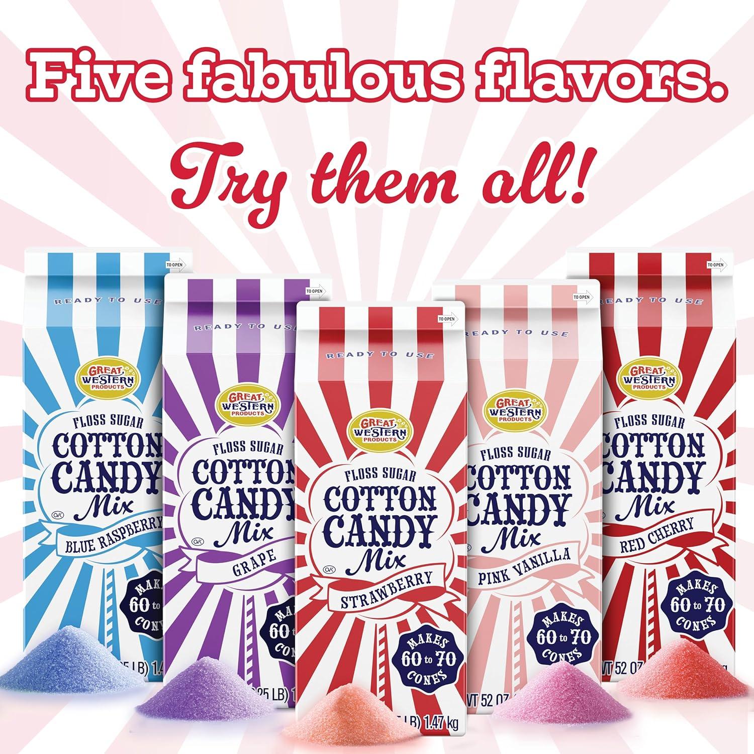 Azúcar de Algodón de Dulce de Cereza Roja Premium América - 6 Paquetes de 312 Onzas