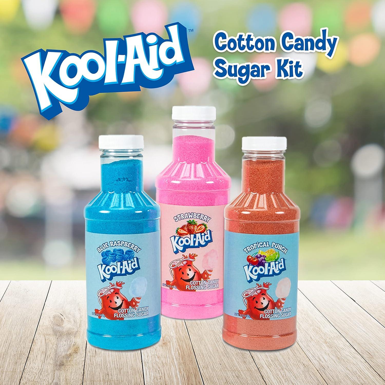 Kit de Azúcar para Algodón de Azúcar Kool-Aid - 3 Sabores - 3 Botellas de 480 g