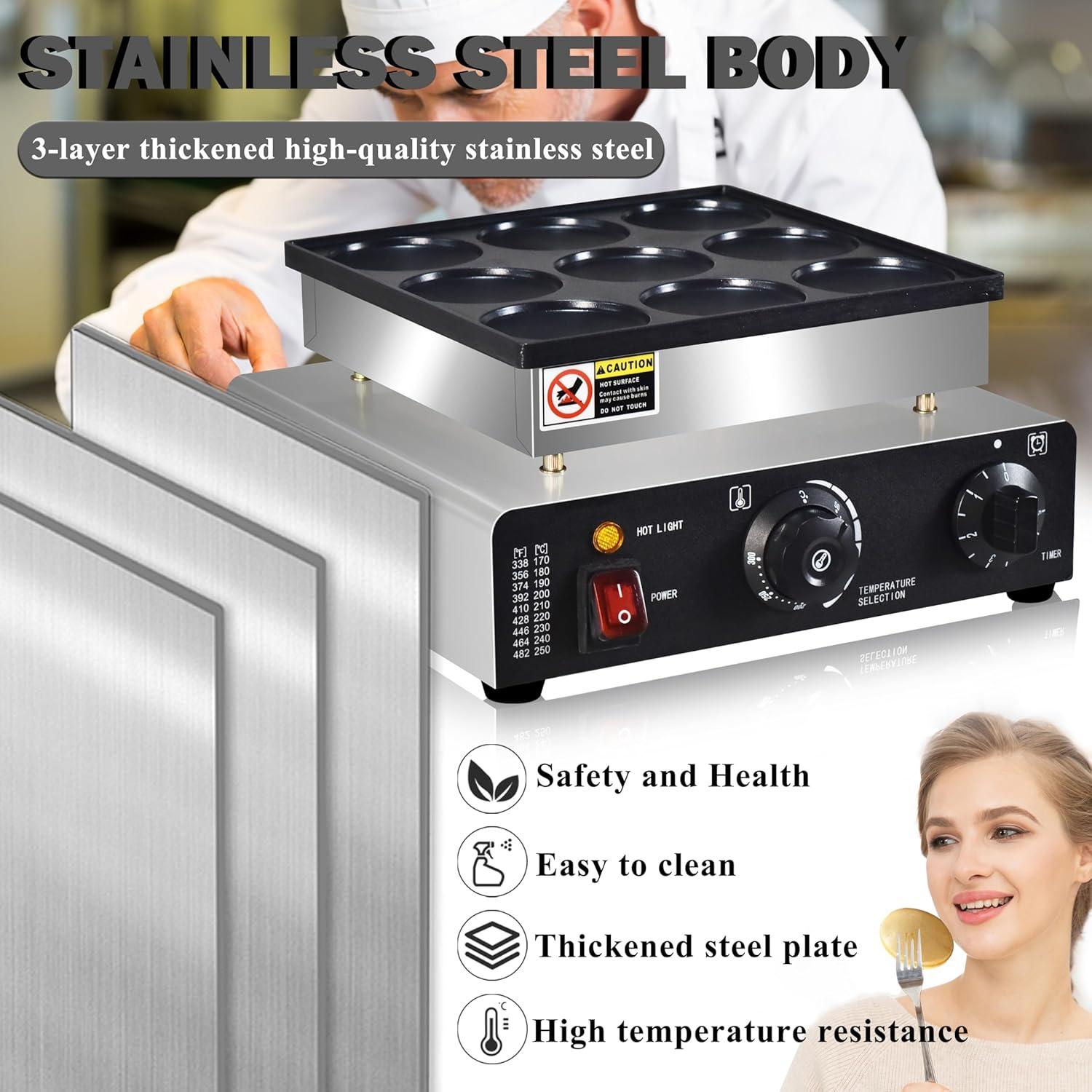 Mini Máquina de Pancakes AEYDJXMER 9 Huecos 76mm Eléctrica