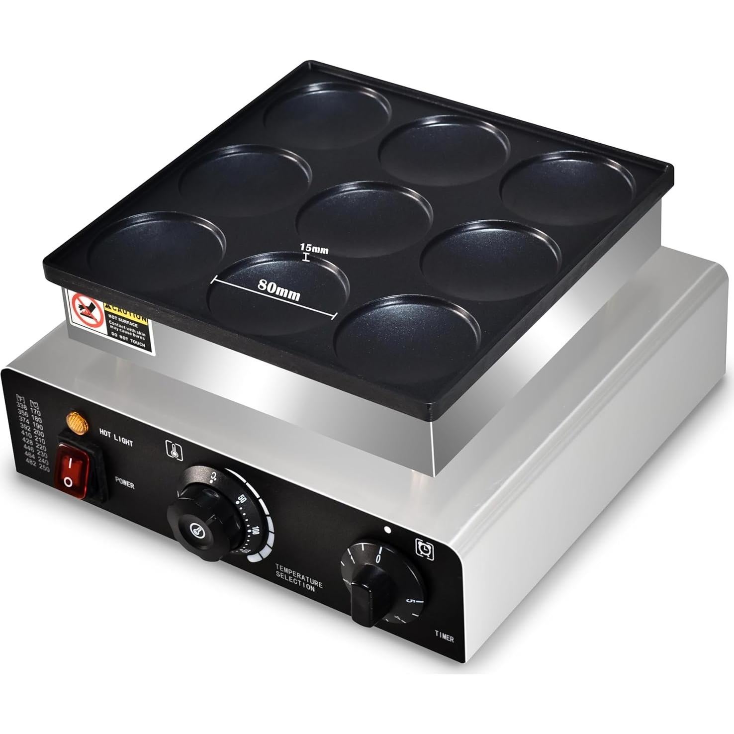 Mini Máquina de Pancakes AEYDJXMER 9 Huecos 76mm Eléctrica