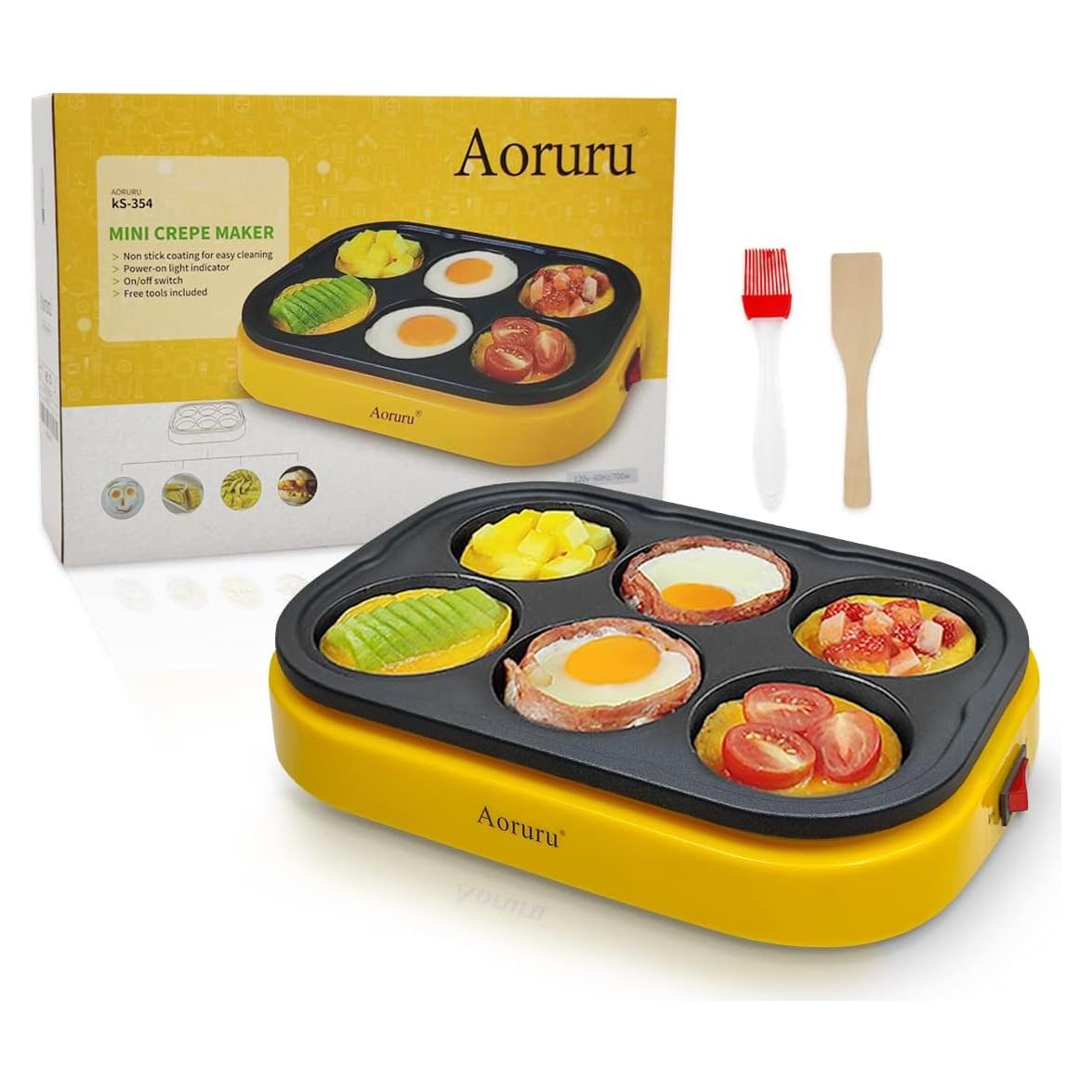 Sartén Eléctrica Antiadherente Aoruru para Pancakes y Huevos