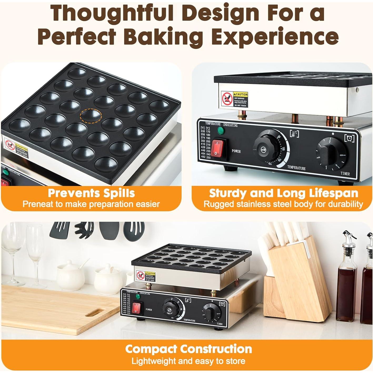 Fabricante de Pancakes Mini YODHOSA 25PCS Acero Inoxidable