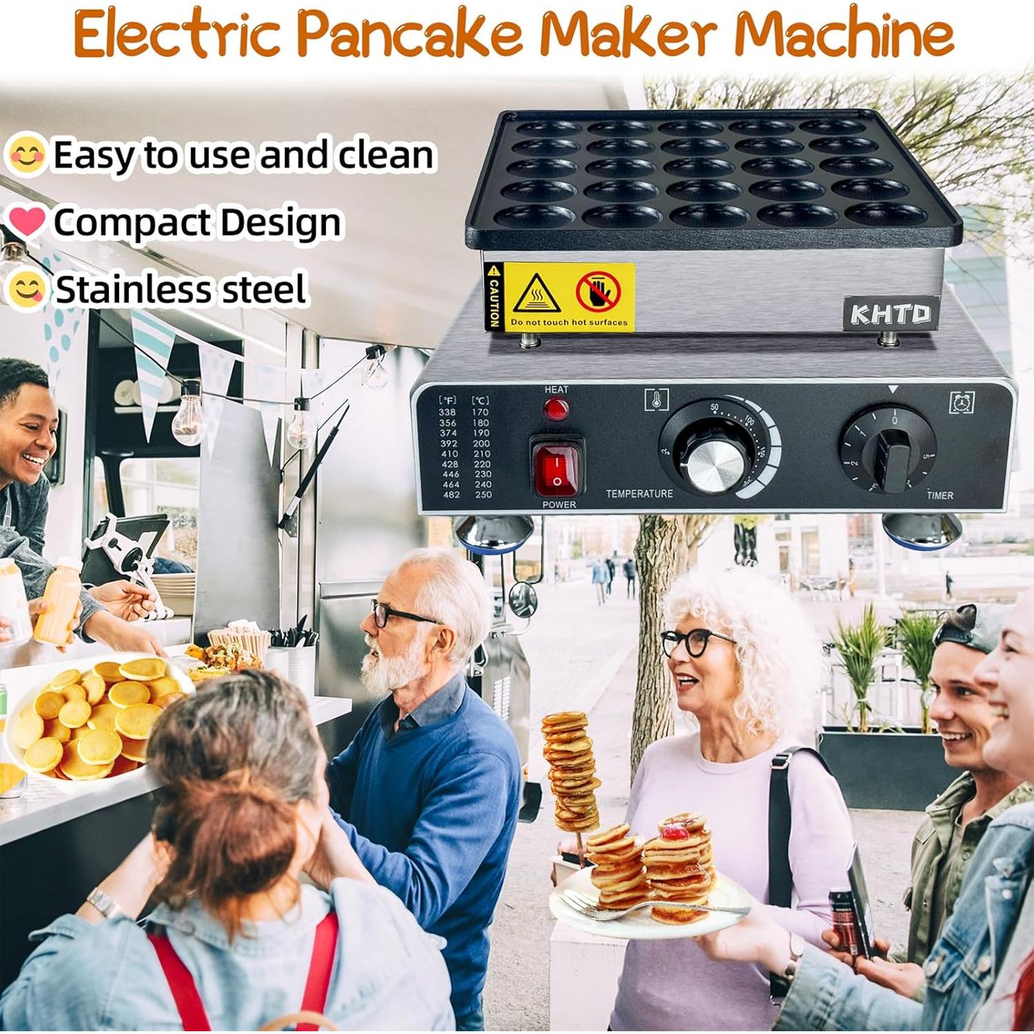Mini Máquina para Pancakes KHTD 25PCS 32.5x29.2 cm Eléctrica