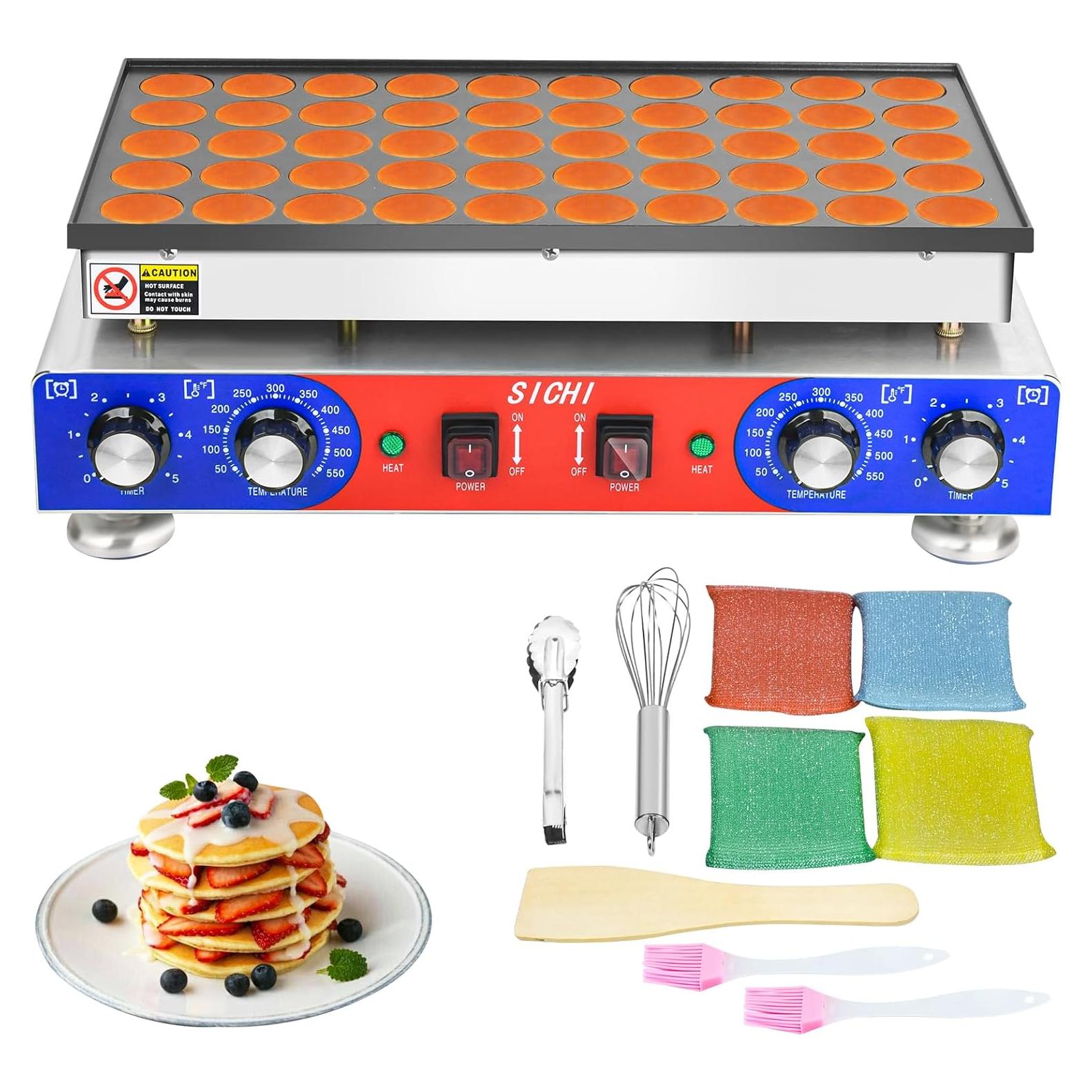 Mini Máquina de Pancakes SICHI 50 Pcs Antiadherente 110V