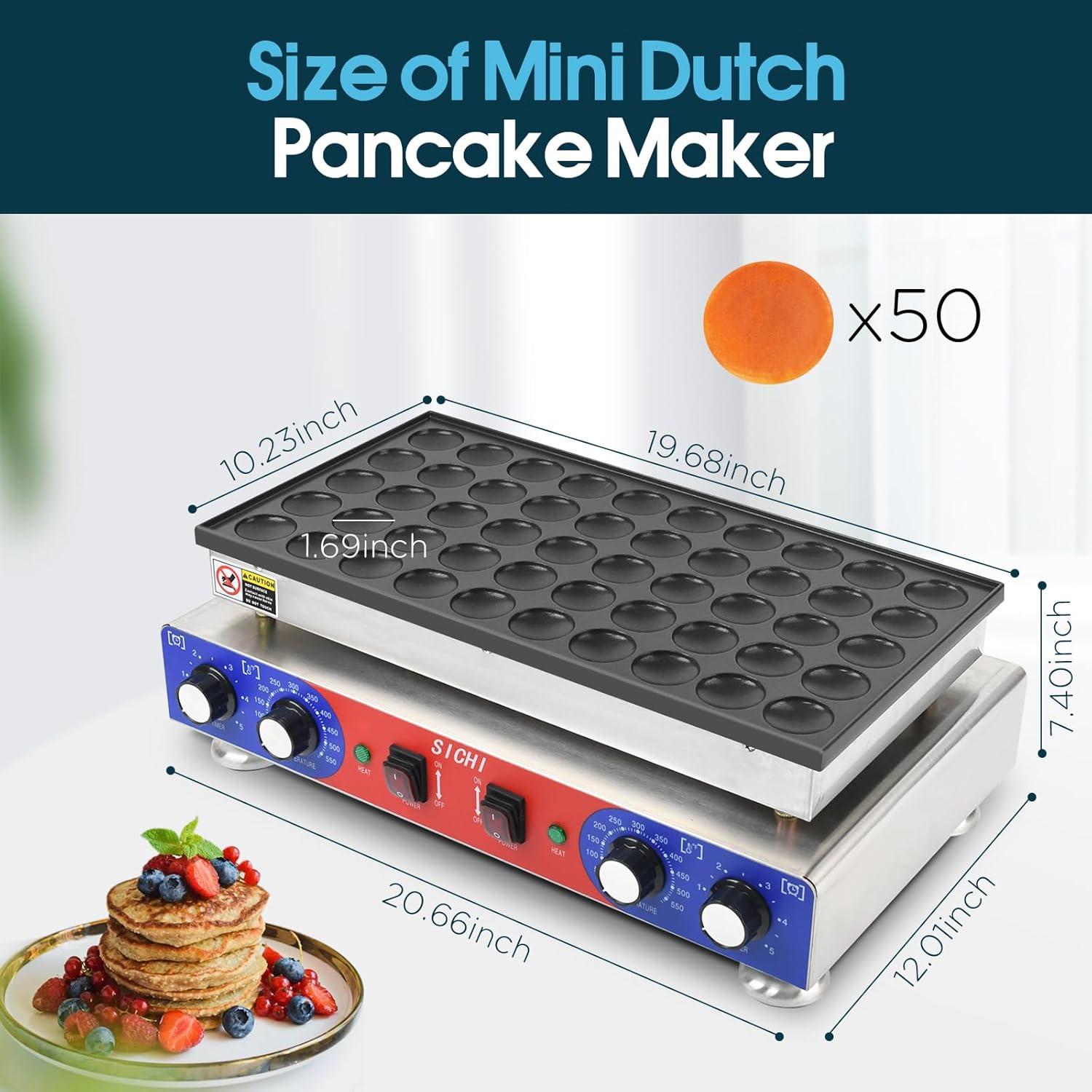 Mini Máquina de Pancakes SICHI 50 Pcs Antiadherente 110V