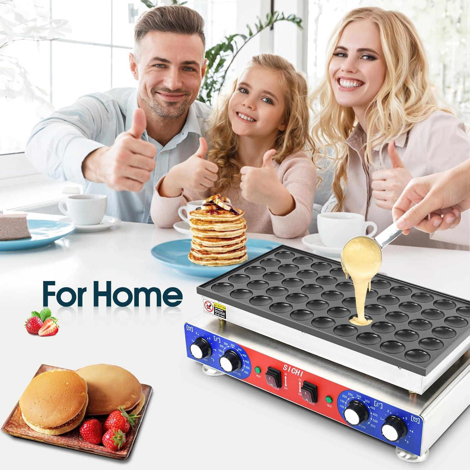 Mini Máquina de Pancakes SICHI 50 Pcs Antiadherente 110V