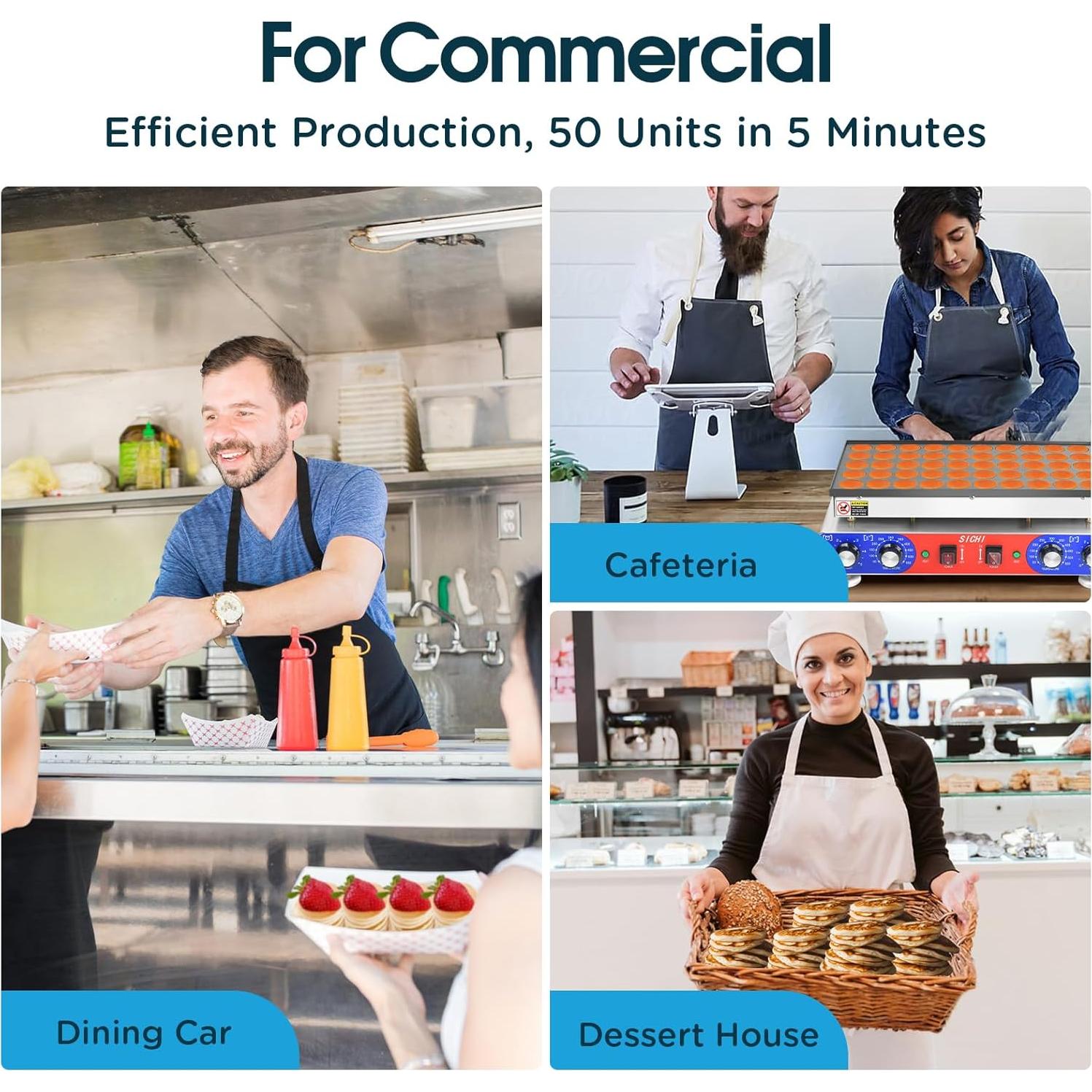 Mini Máquina de Pancakes SICHI 50 Pcs Antiadherente 110V