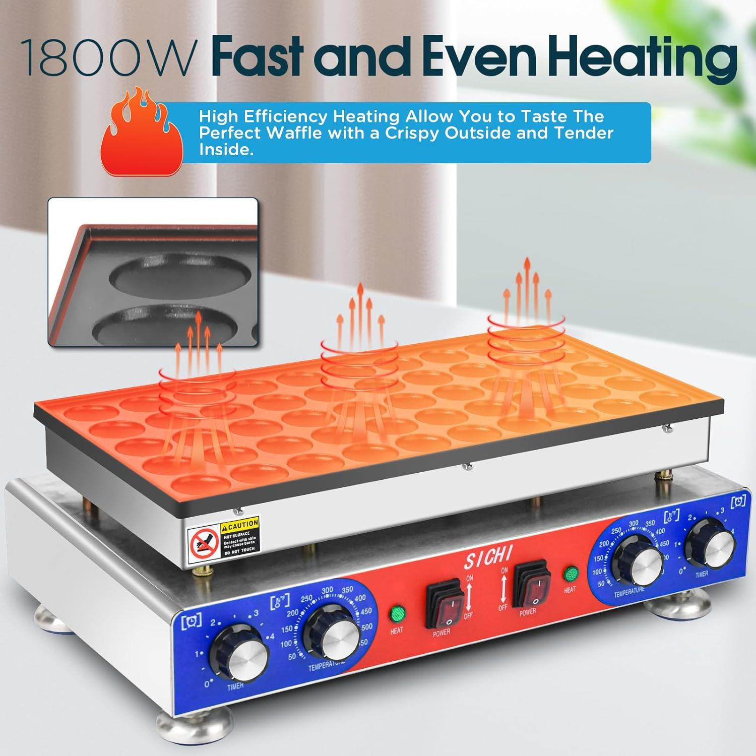 Mini Máquina de Pancakes SICHI 50 Pcs Antiadherente 110V