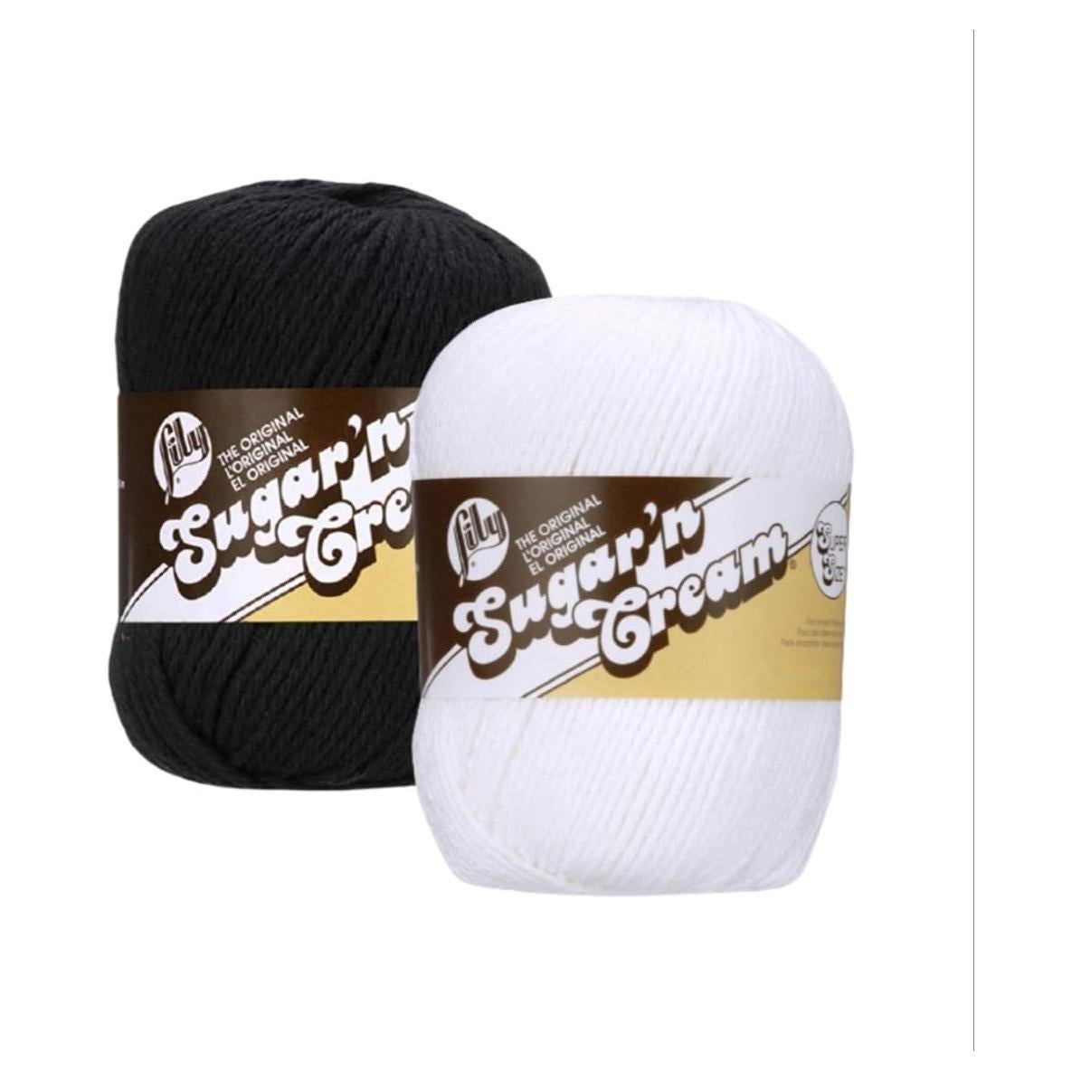 Lana Lily Sugar n Cream 2-Pack Algodón Negro y Blanco 200m