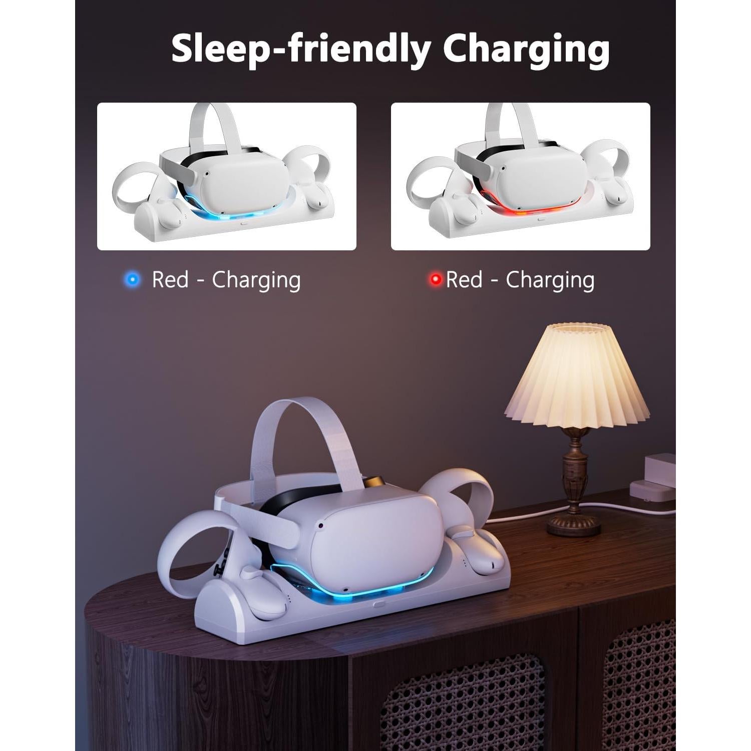 Base de Carga Magnética para Meta Quest 2 - Carga Rápida 2000mAh