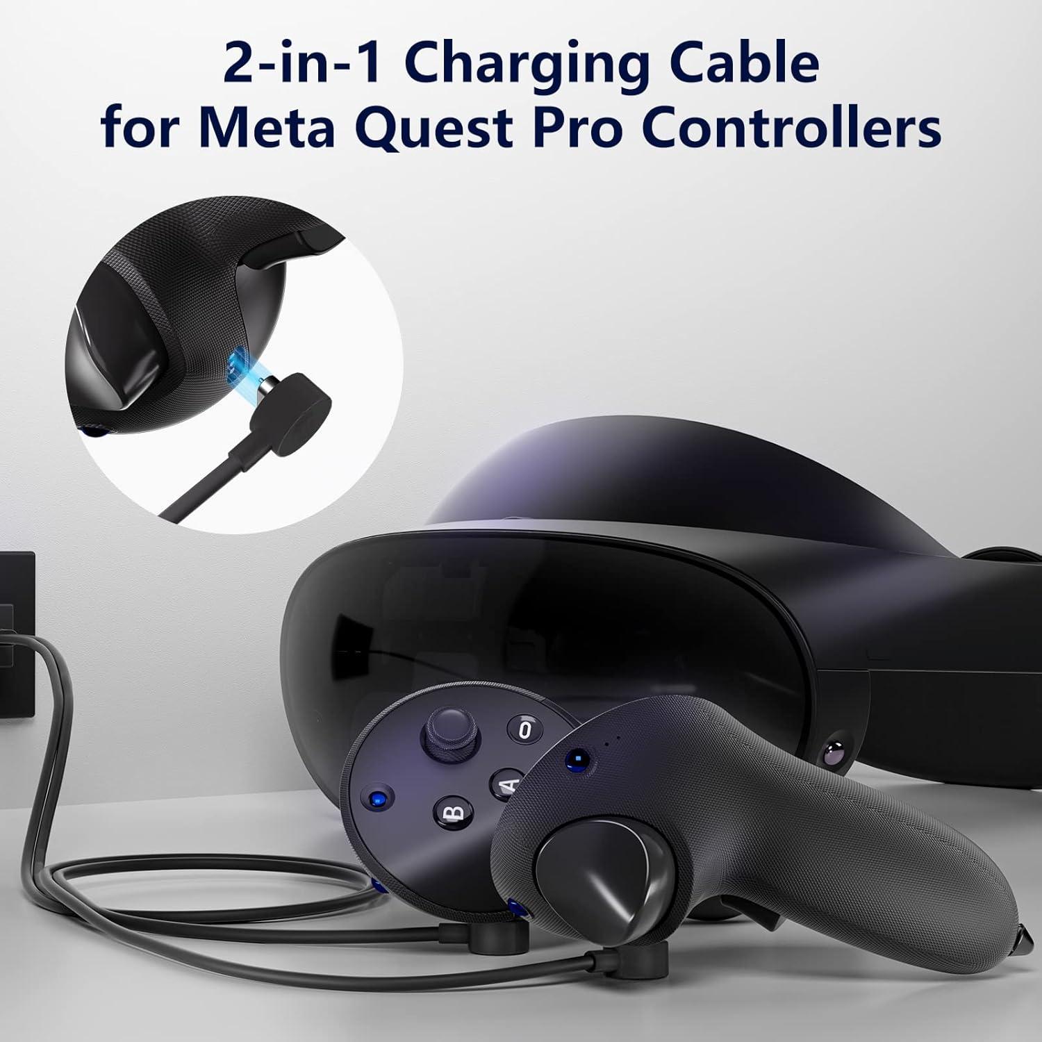 Cable de carga 2-en-1 UMEEUTOO para controladores Meta Quest Pro
