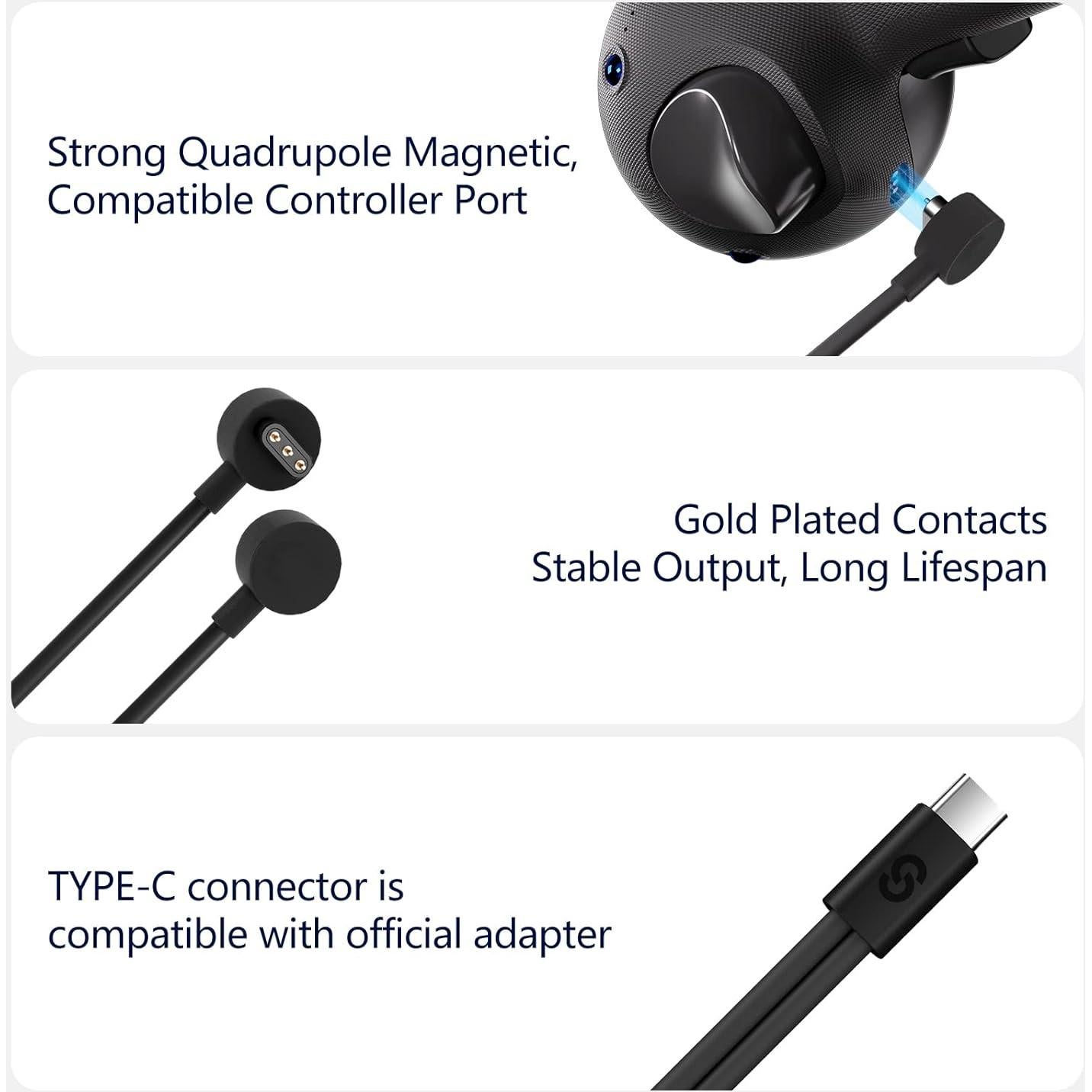 Cable de carga 2-en-1 UMEEUTOO para controladores Meta Quest Pro