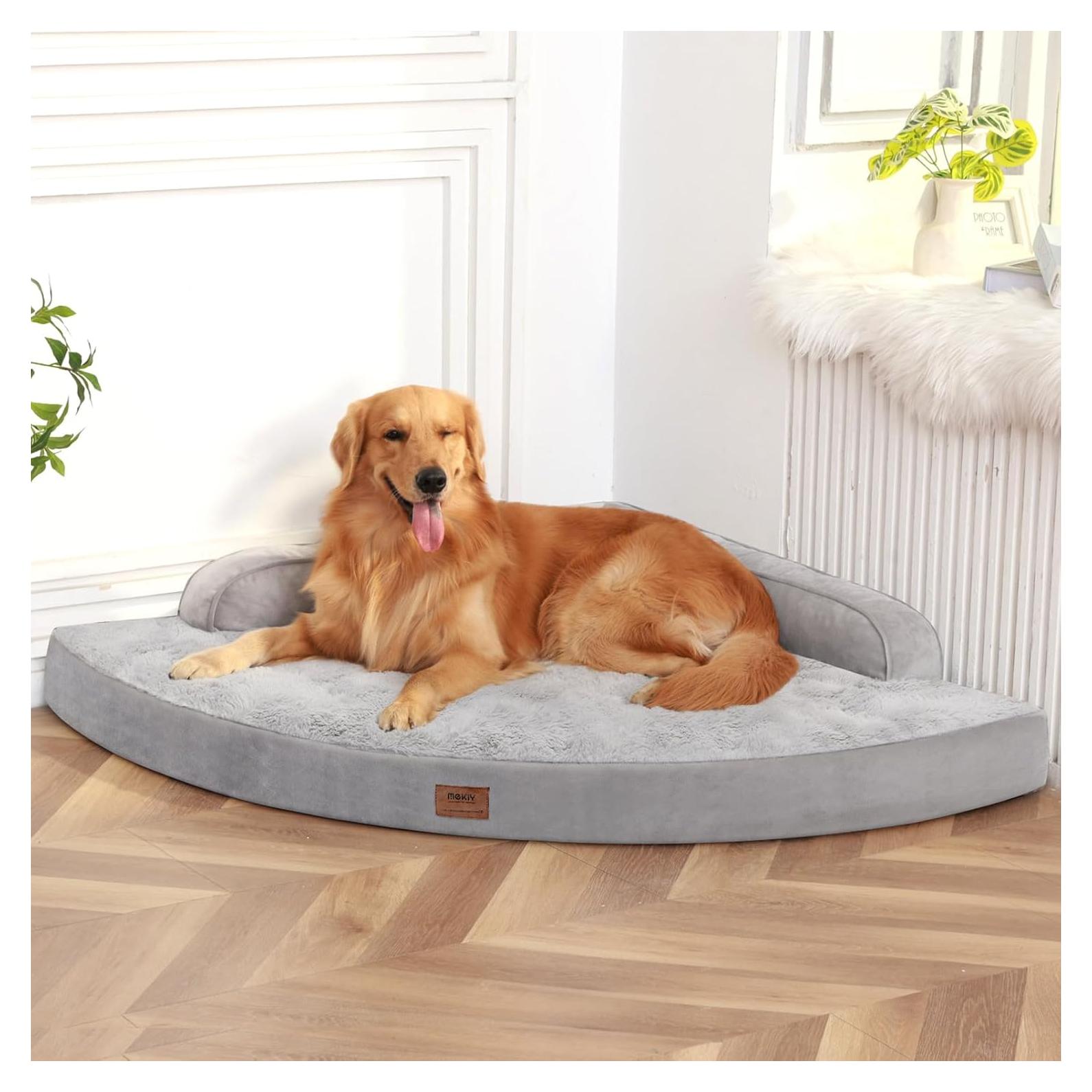 Cama Ortopédica para Perro Grande MEKIY - Espuma Memoria Gris