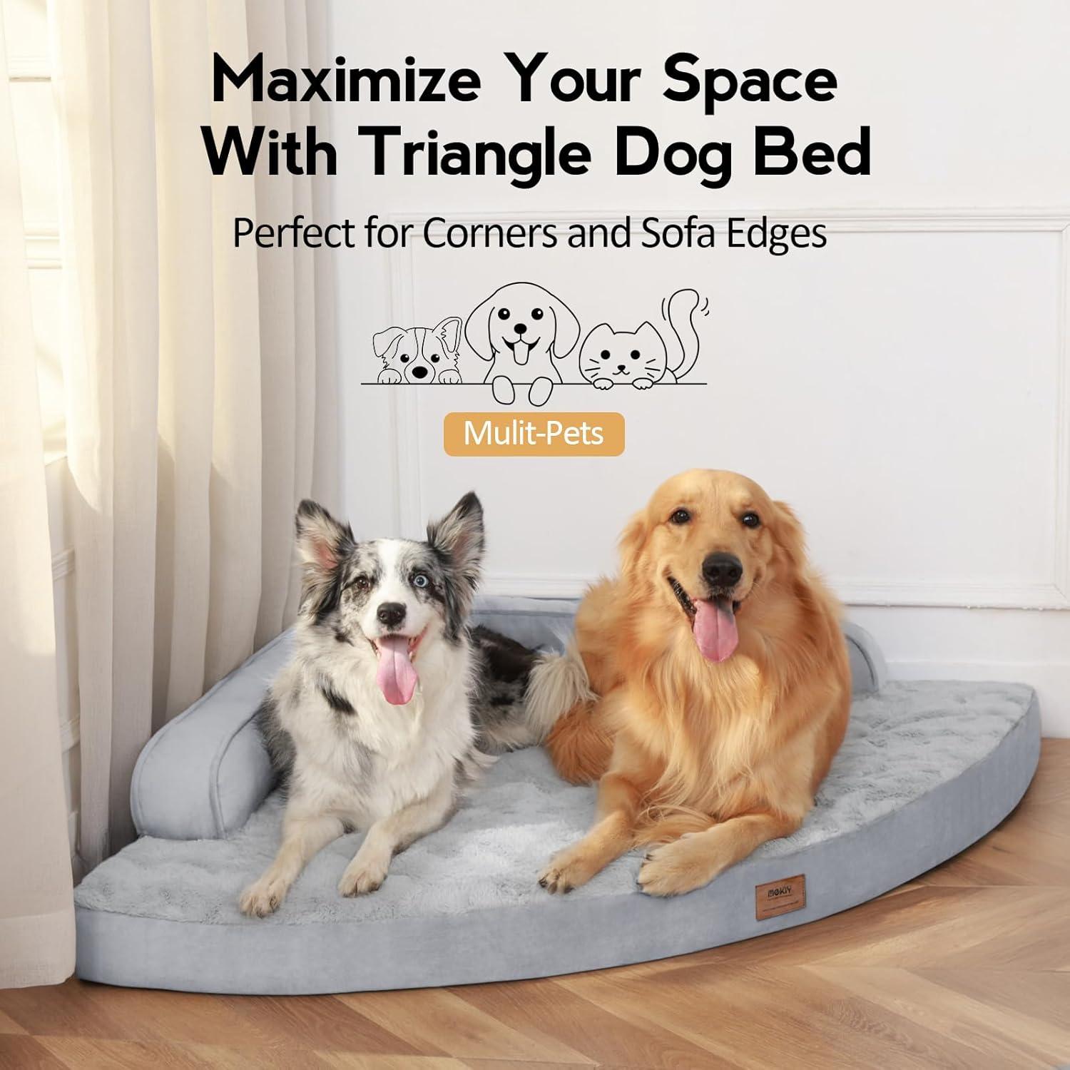 Cama Ortopédica para Perro Grande MEKIY - Espuma Memoria Gris