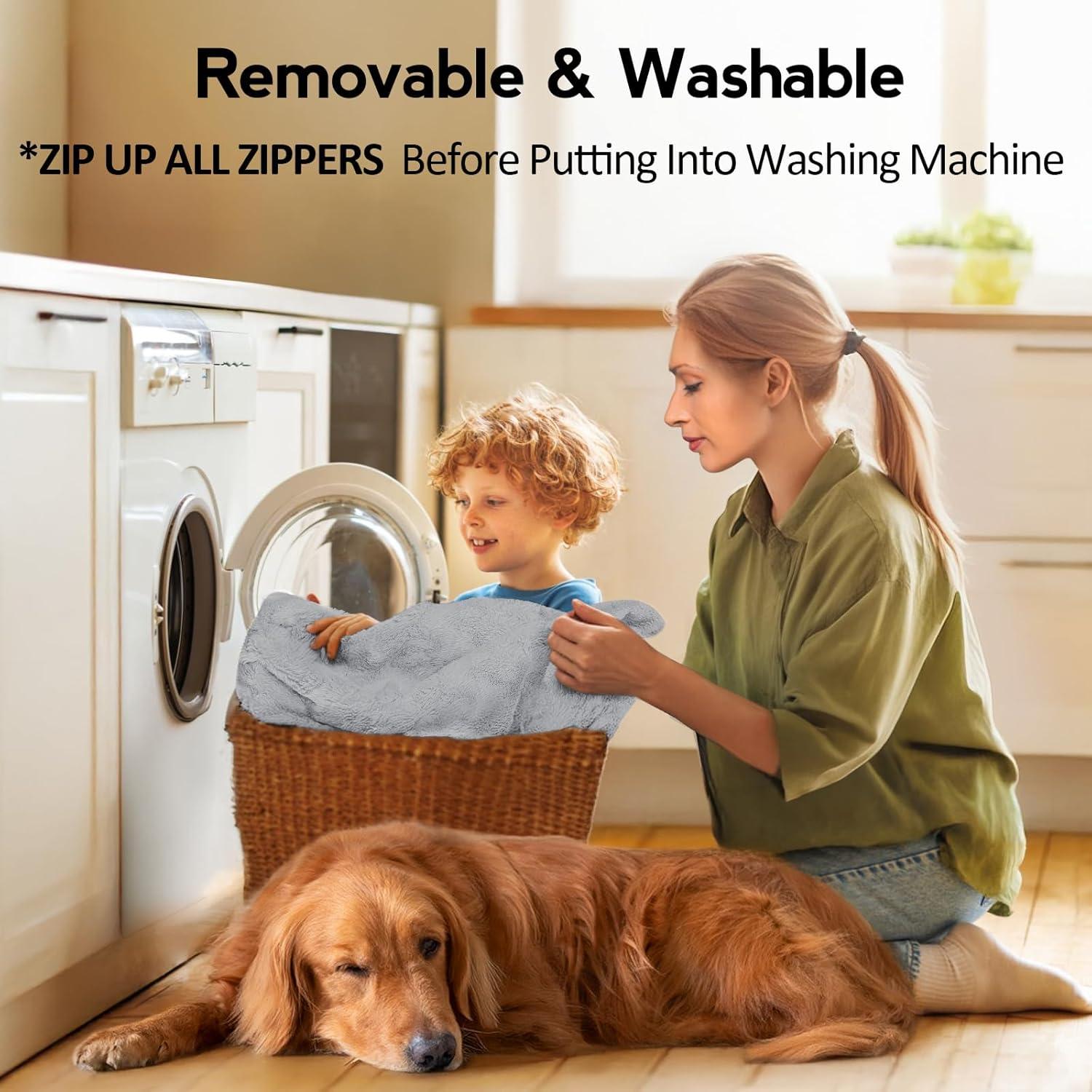 Cama Ortopédica para Perro Grande MEKIY - Espuma Memoria Gris