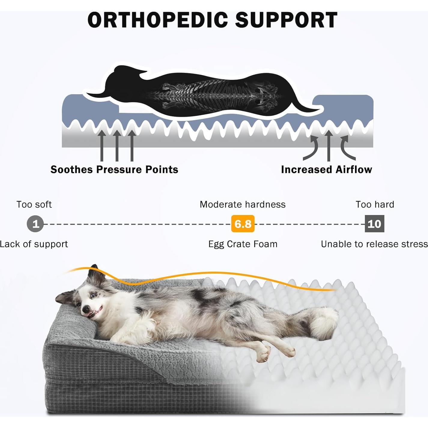 Cama para Perros Grande INVENHO - Espuma de Memoria 35x25x7