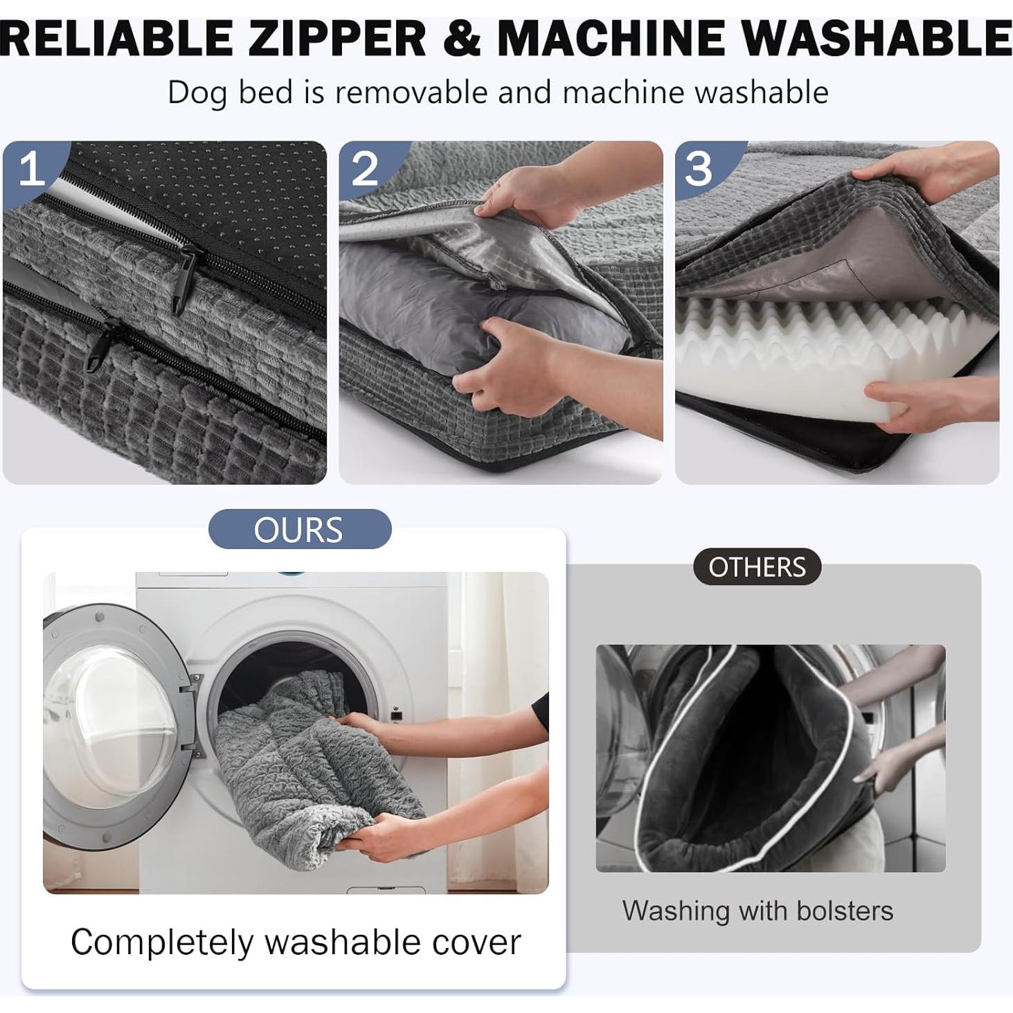 Cama para Perros Grande INVENHO - Espuma de Memoria 35x25x7