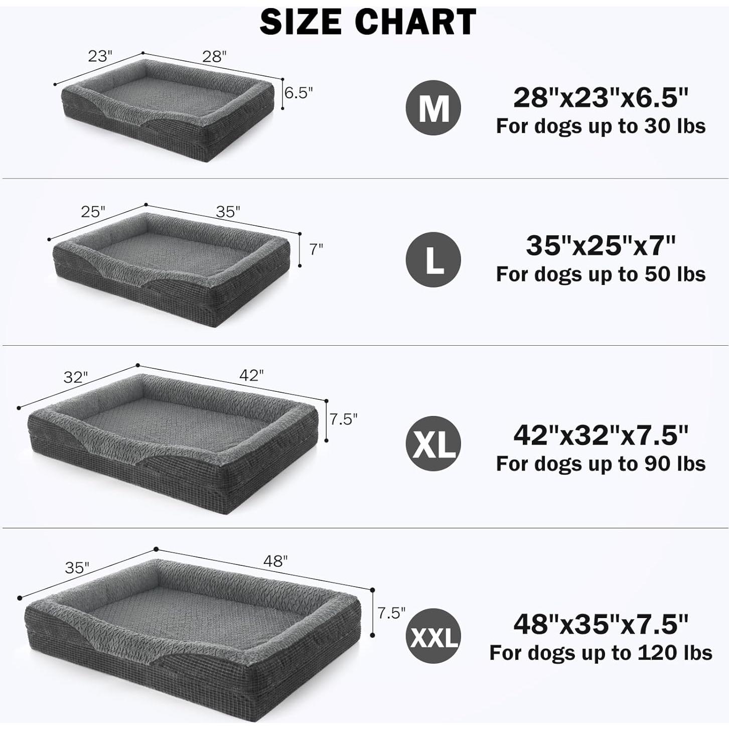 Cama para Perros Grande INVENHO - Espuma de Memoria 35x25x7