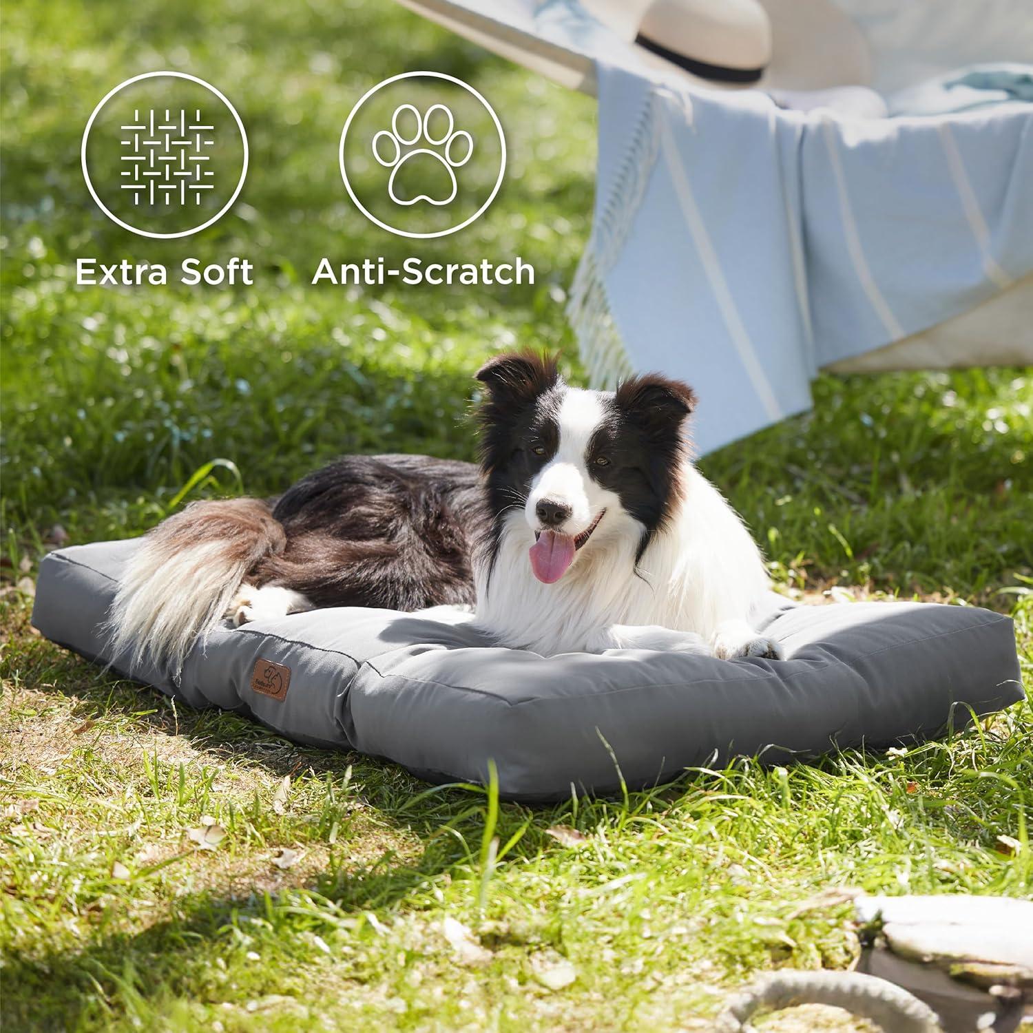 Cama para Perros Bedsure Grande 91x69 cm Impermeable Gris