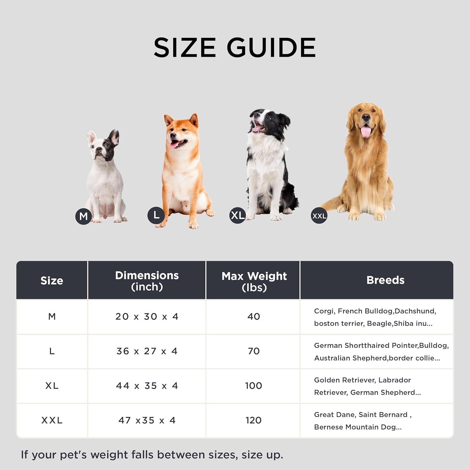 Cama para Perros Bedsure Grande 91x69 cm Impermeable Gris