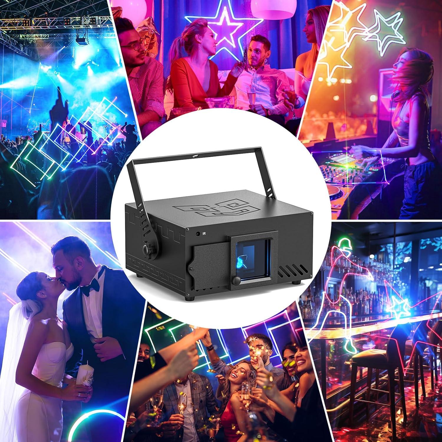 Luces de Fiesta RGB U'King 20W DMX con Control Remoto 3D