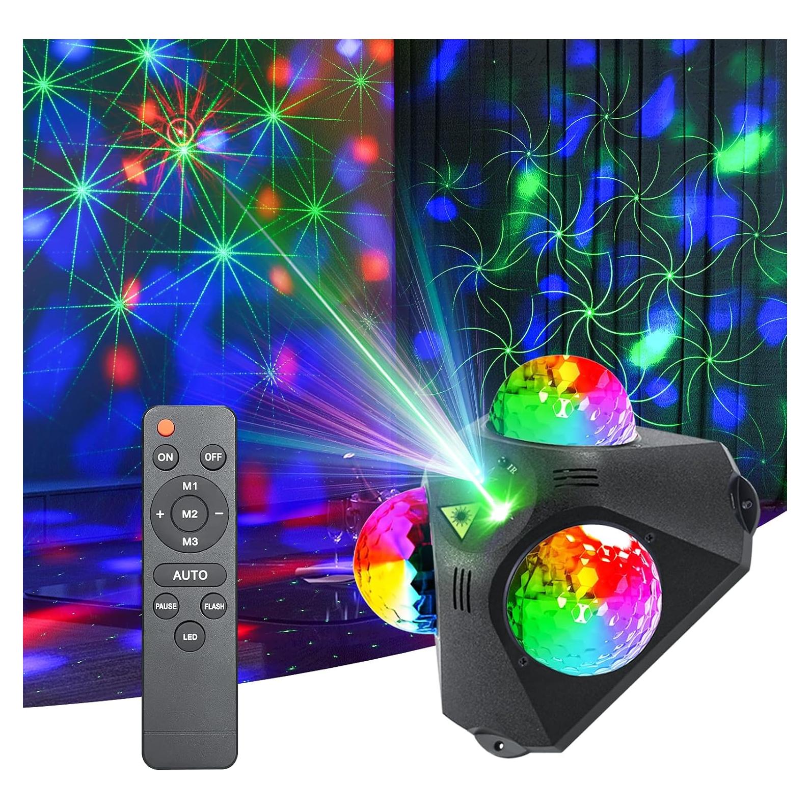 Luces de Fiesta Disco LED RGB 4 en 1 con Control Remoto