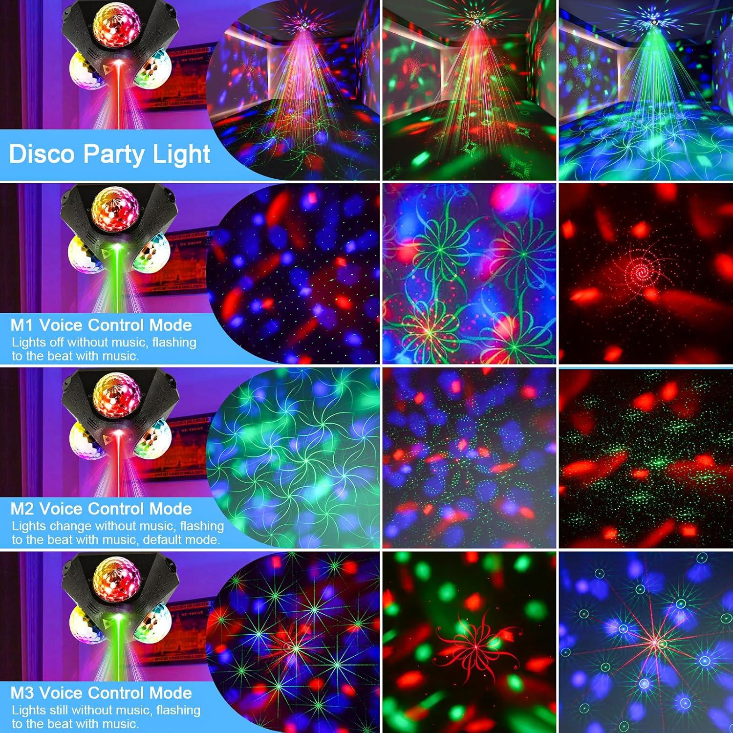 Luces de Fiesta Disco LED RGB 4 en 1 con Control Remoto